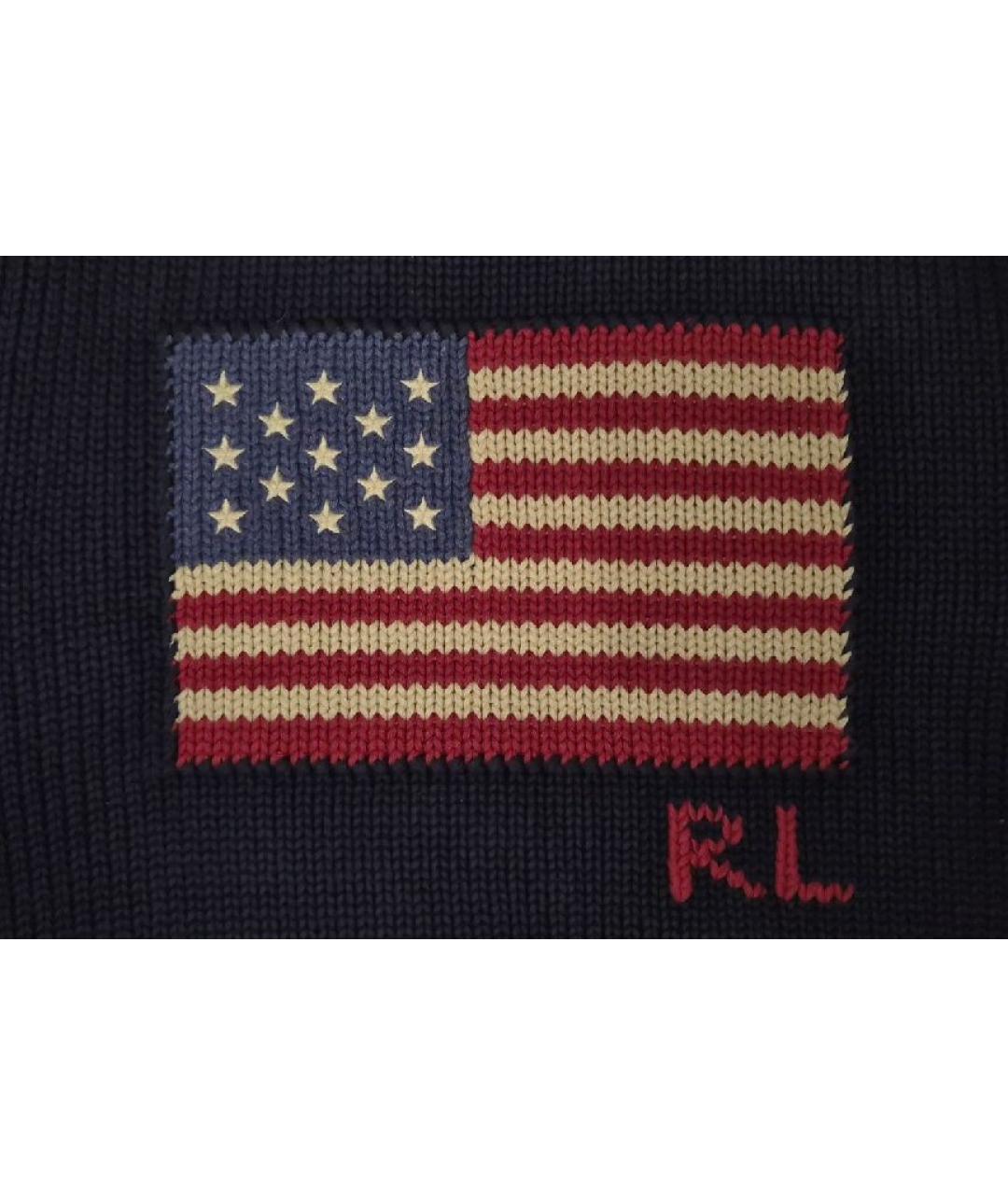 POLO RALPH LAUREN Темно-синий хлопковый джемпер / свитер, фото 4