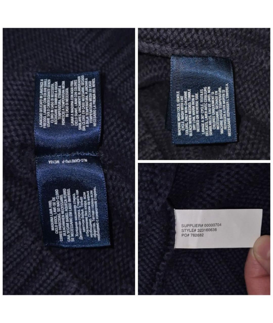 POLO RALPH LAUREN Темно-синий хлопковый джемпер / свитер, фото 8