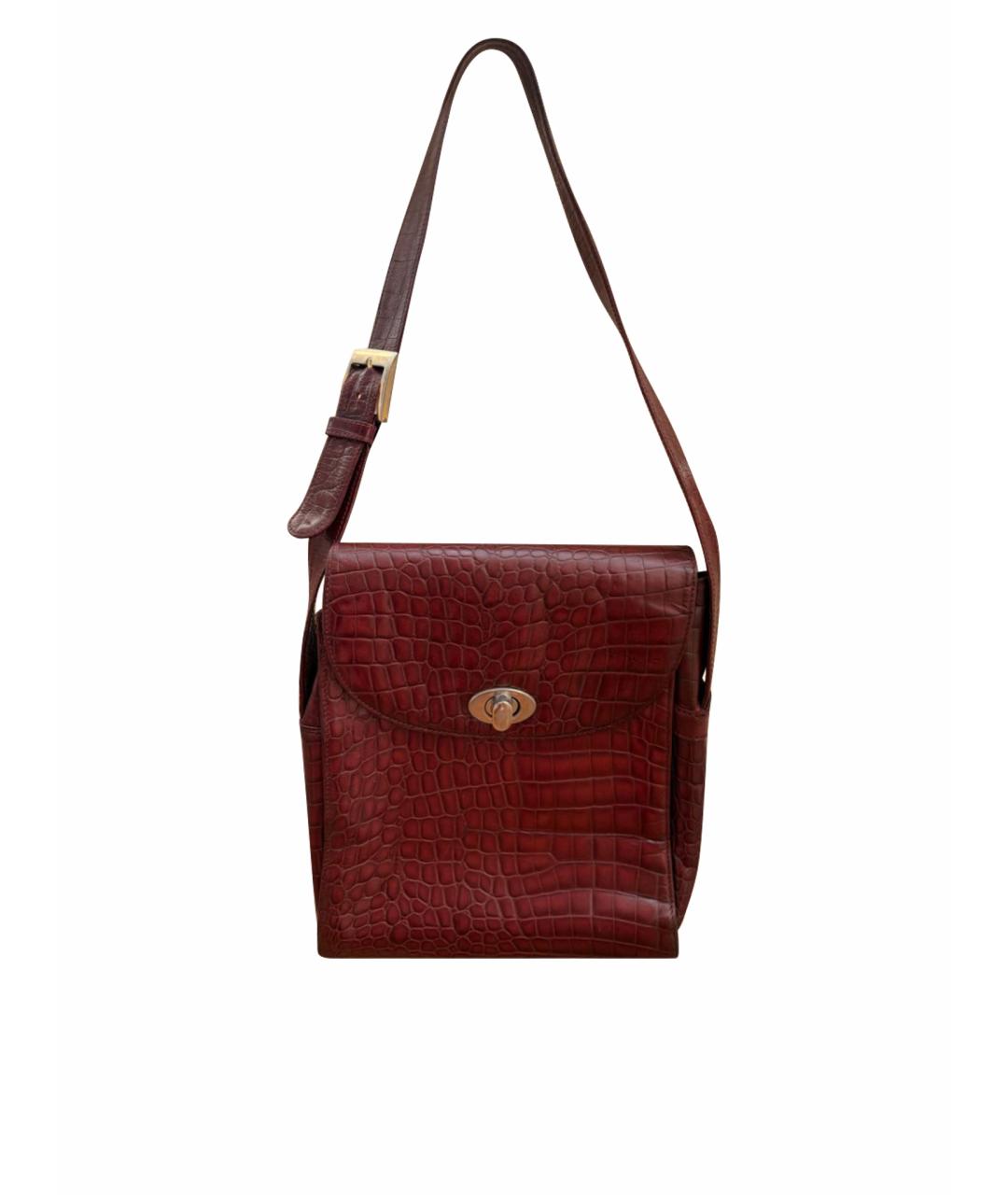 VERSACE Бордовая кожаная сумка через плечо, фото 1