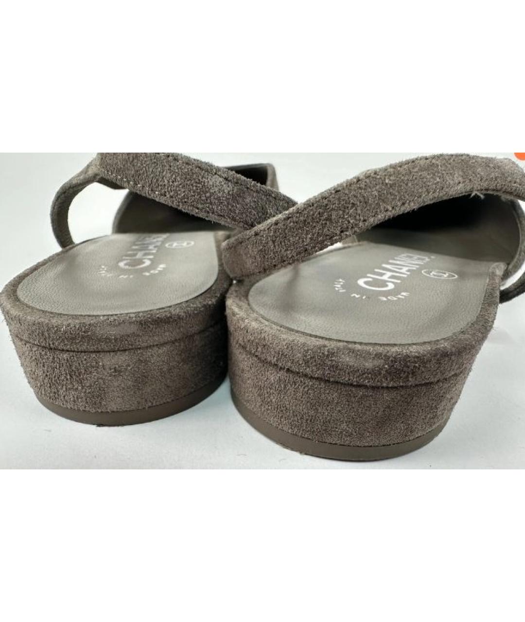 CHANEL Антрацитовые замшевые туфли, фото 3