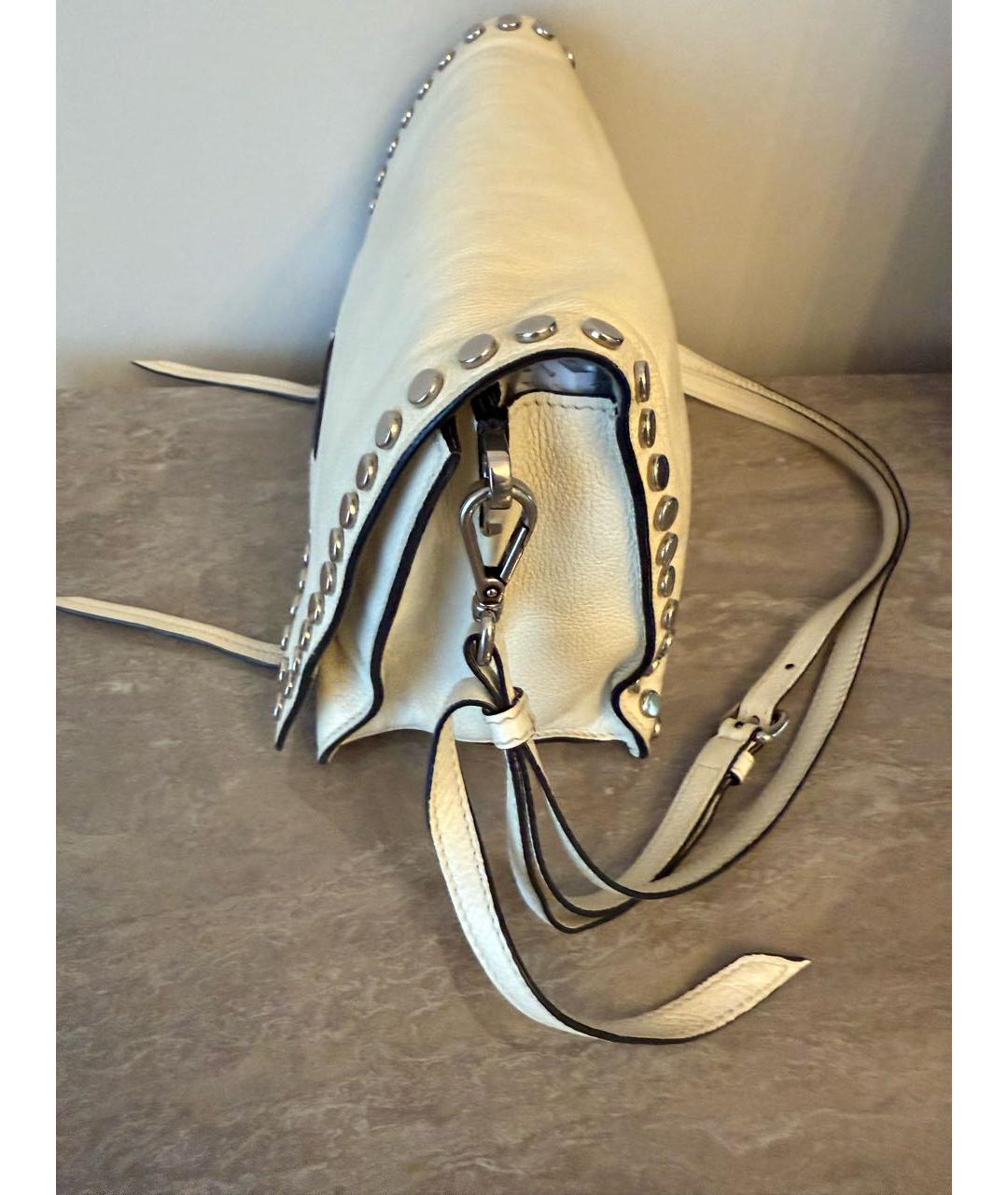 PRADA Белая кожаная сумка через плечо, фото 3