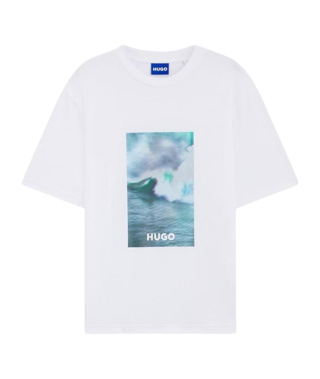 HUGO Белая хлопковая футболка, фото 1