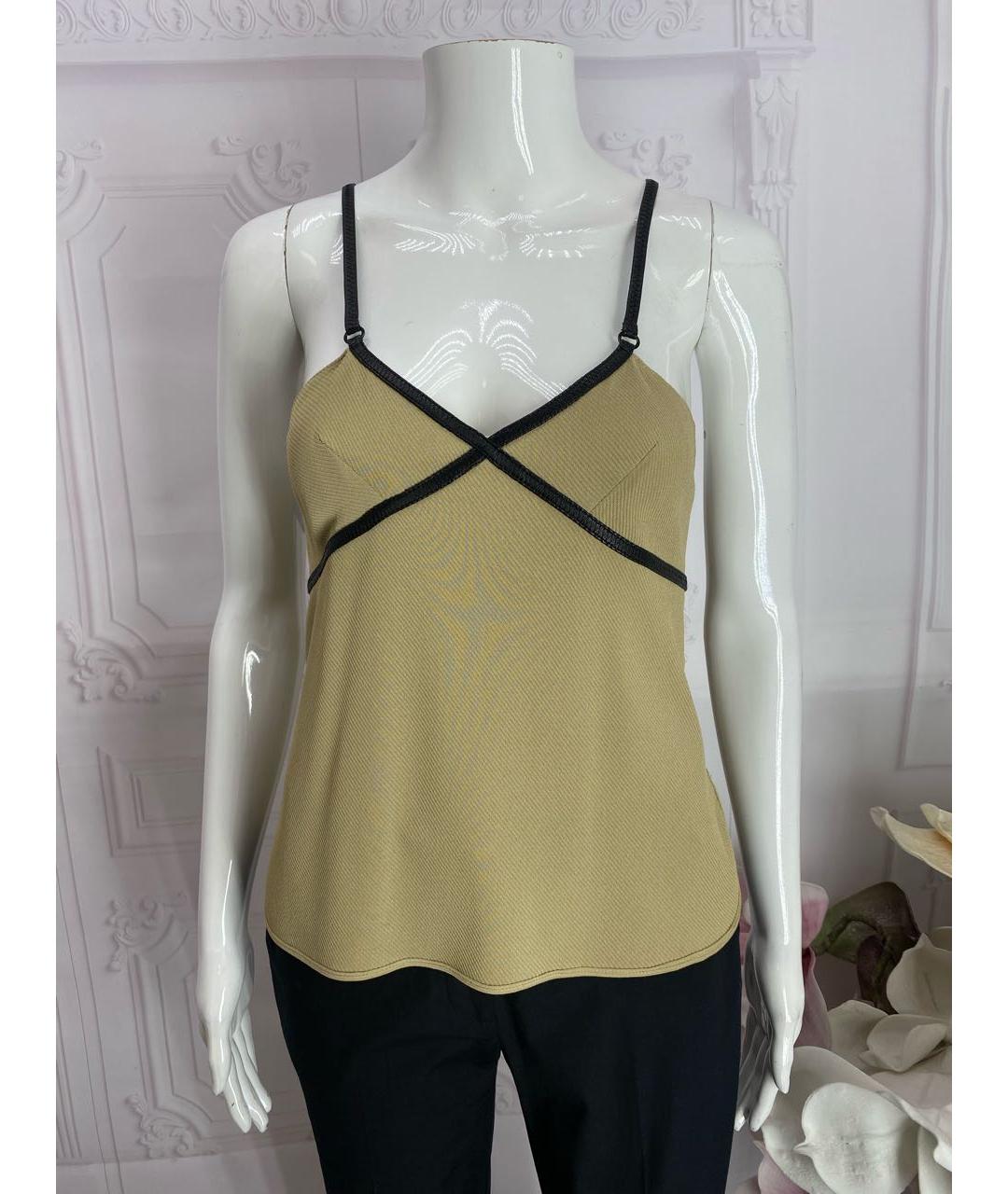 BALENCIAGA Бежевая вискозная майка, фото 4