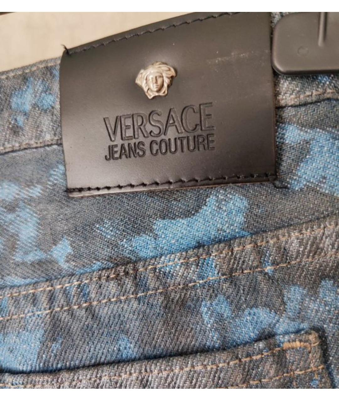 VERSACE JEANS COUTURE Темно-синие хлопковые прямые джинсы, фото 5