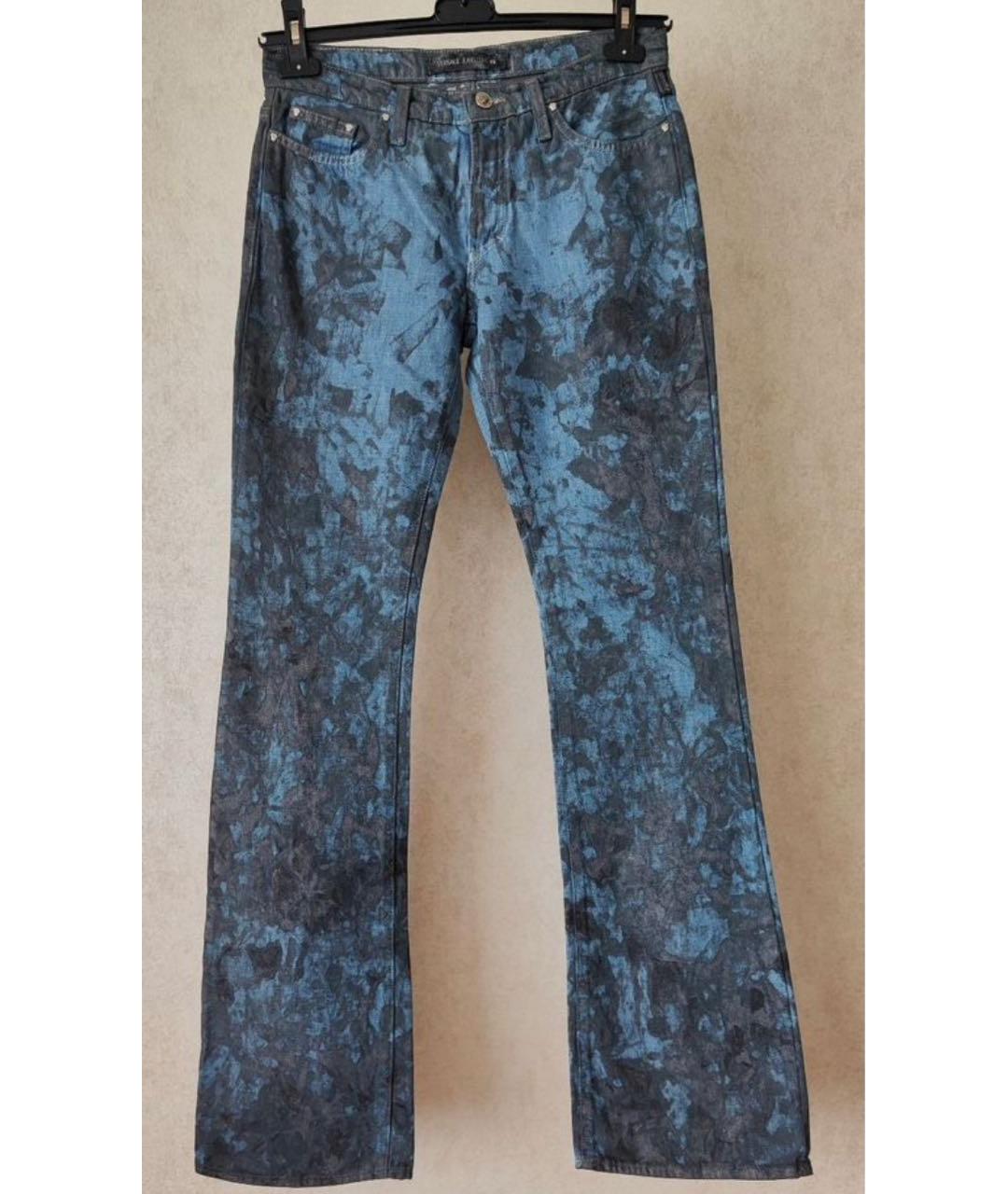 VERSACE JEANS COUTURE Темно-синие хлопковые прямые джинсы, фото 9