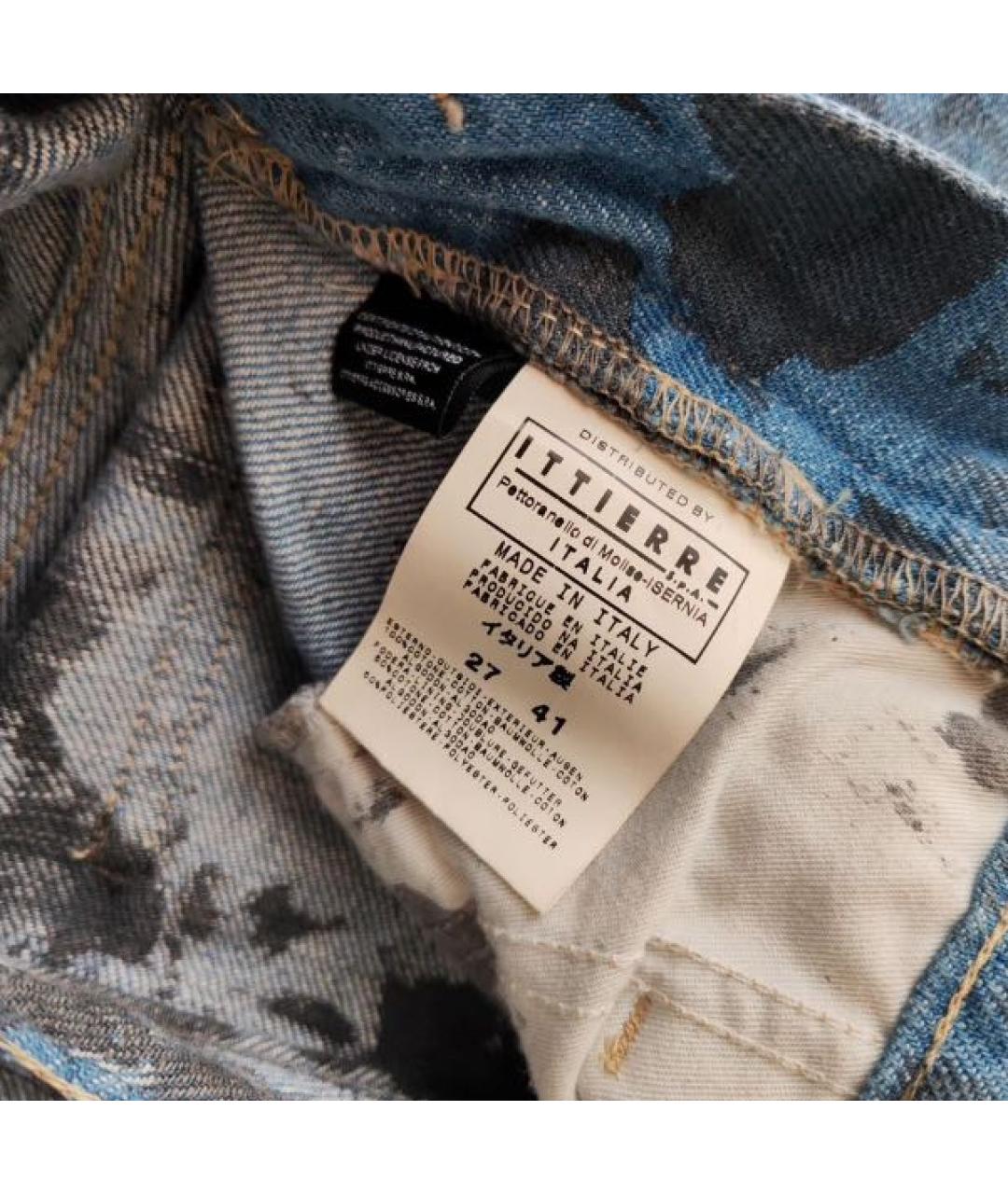 VERSACE JEANS COUTURE Темно-синие хлопковые прямые джинсы, фото 7