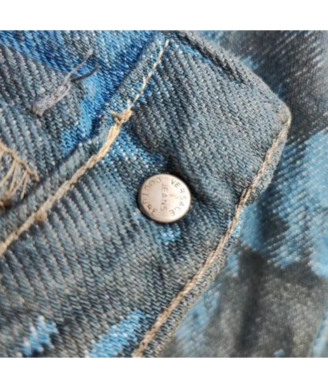 VERSACE JEANS COUTURE Темно-синие хлопковые прямые джинсы, фото 8