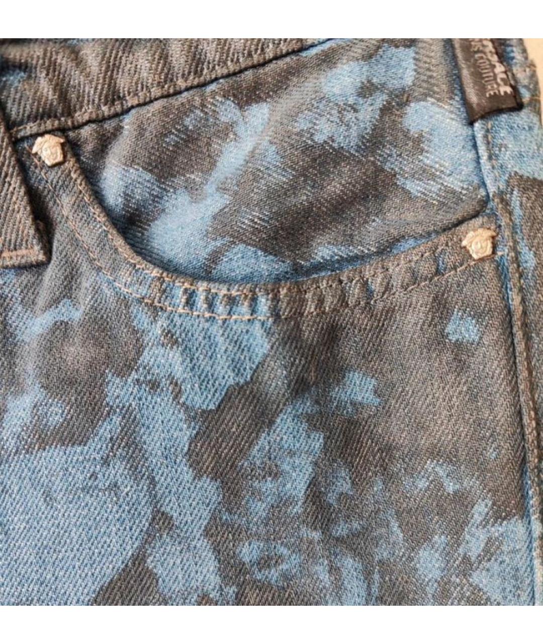 VERSACE JEANS COUTURE Темно-синие хлопковые прямые джинсы, фото 4