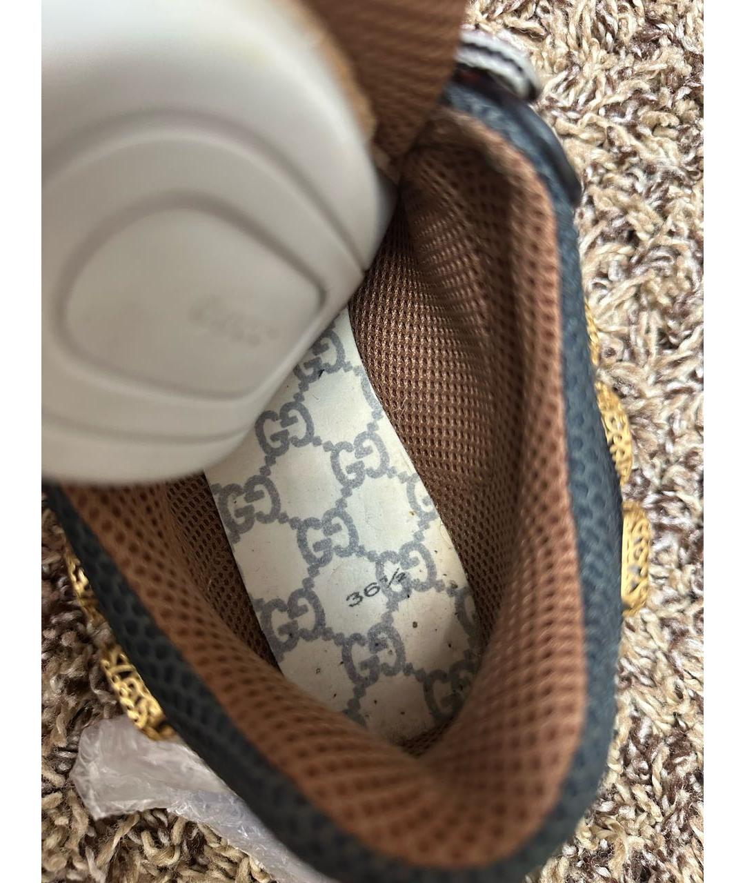 GUCCI Зеленые текстильные кроссовки, фото 5