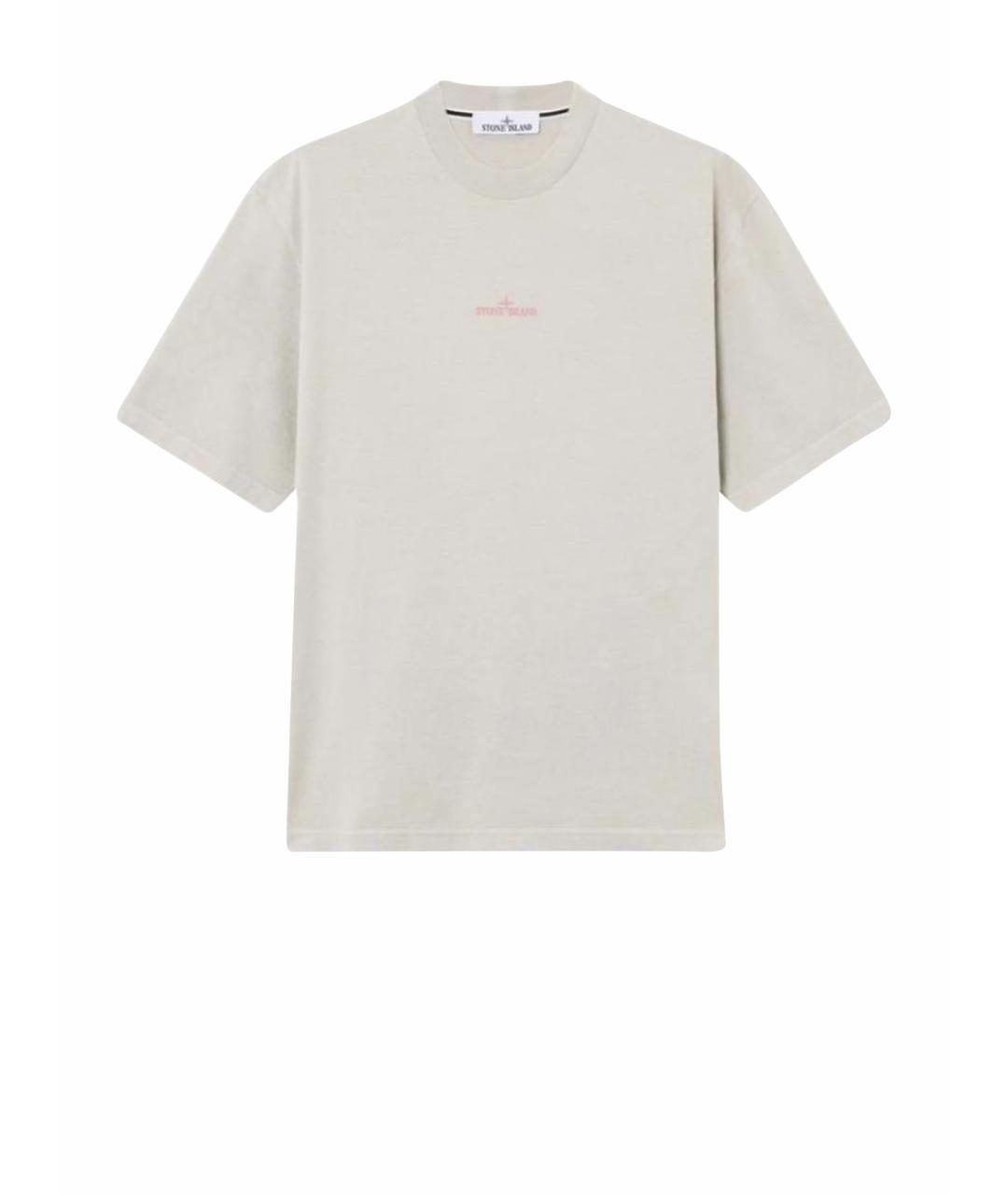 STONE ISLAND Бежевая хлопковая футболка, фото 1