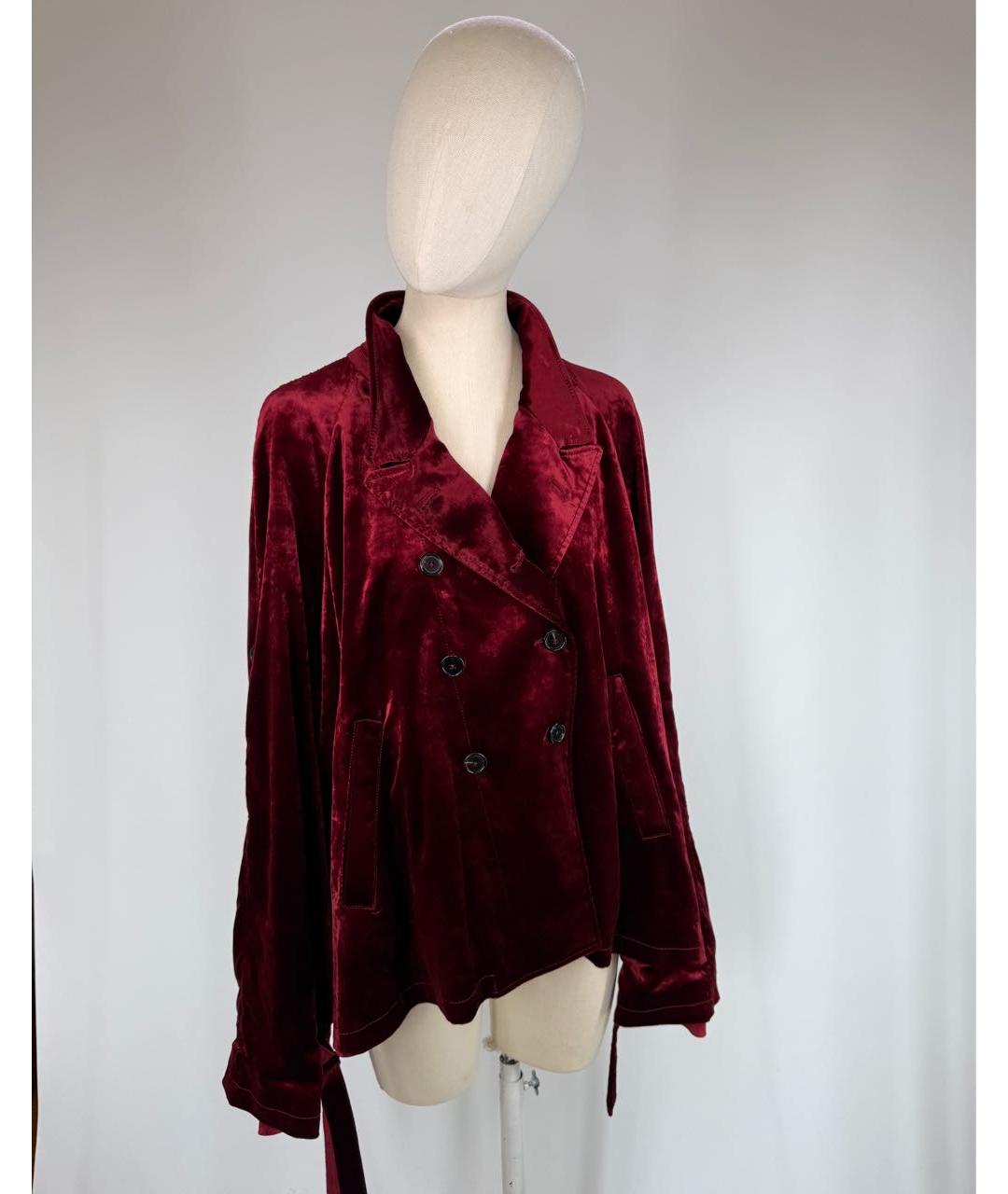 ANN DEMEULEMEESTER Бордовая хлопковая куртка, фото 3