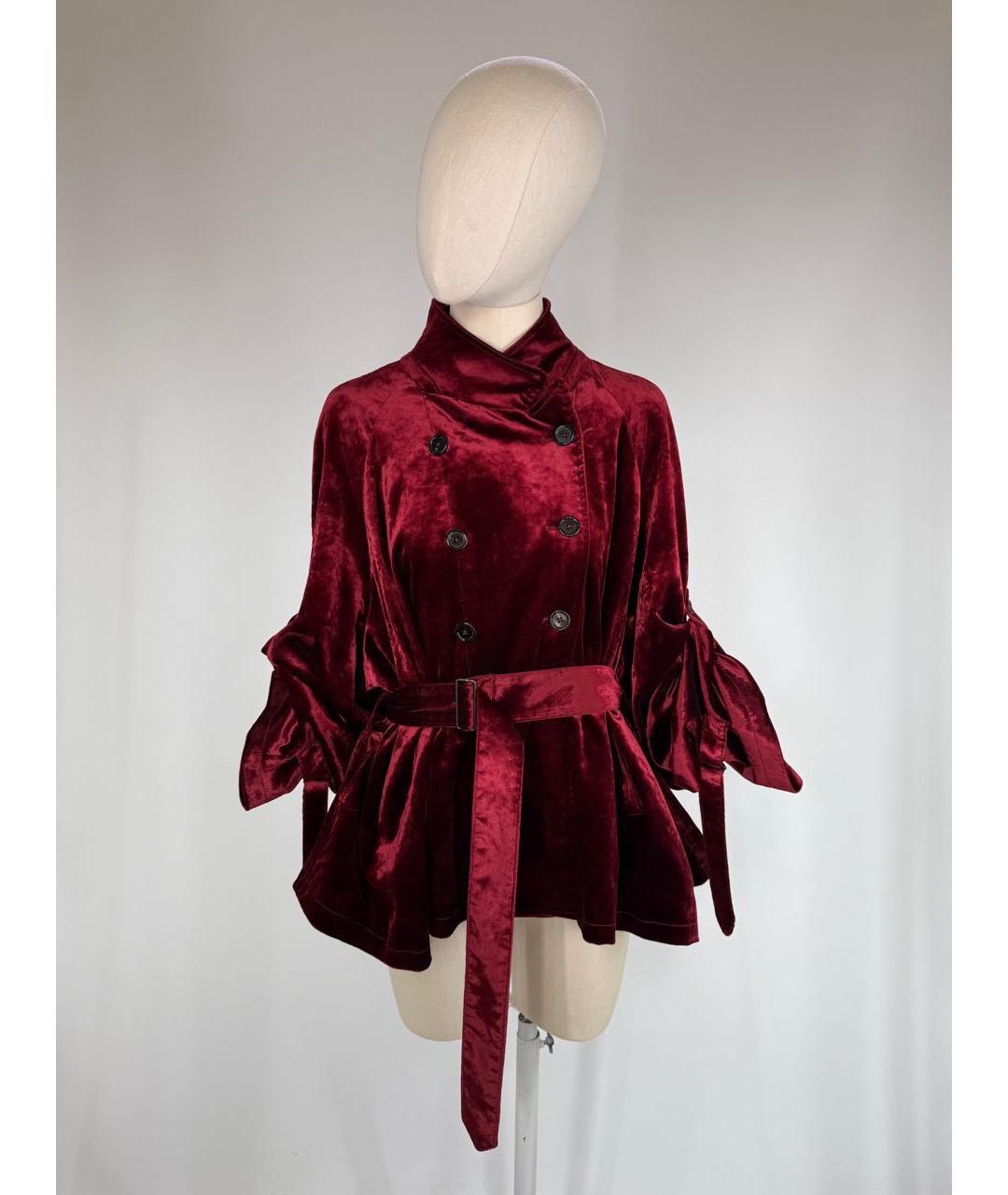 ANN DEMEULEMEESTER Бордовая хлопковая куртка, фото 9