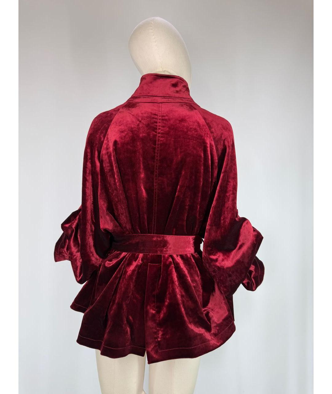 ANN DEMEULEMEESTER Бордовая хлопковая куртка, фото 2