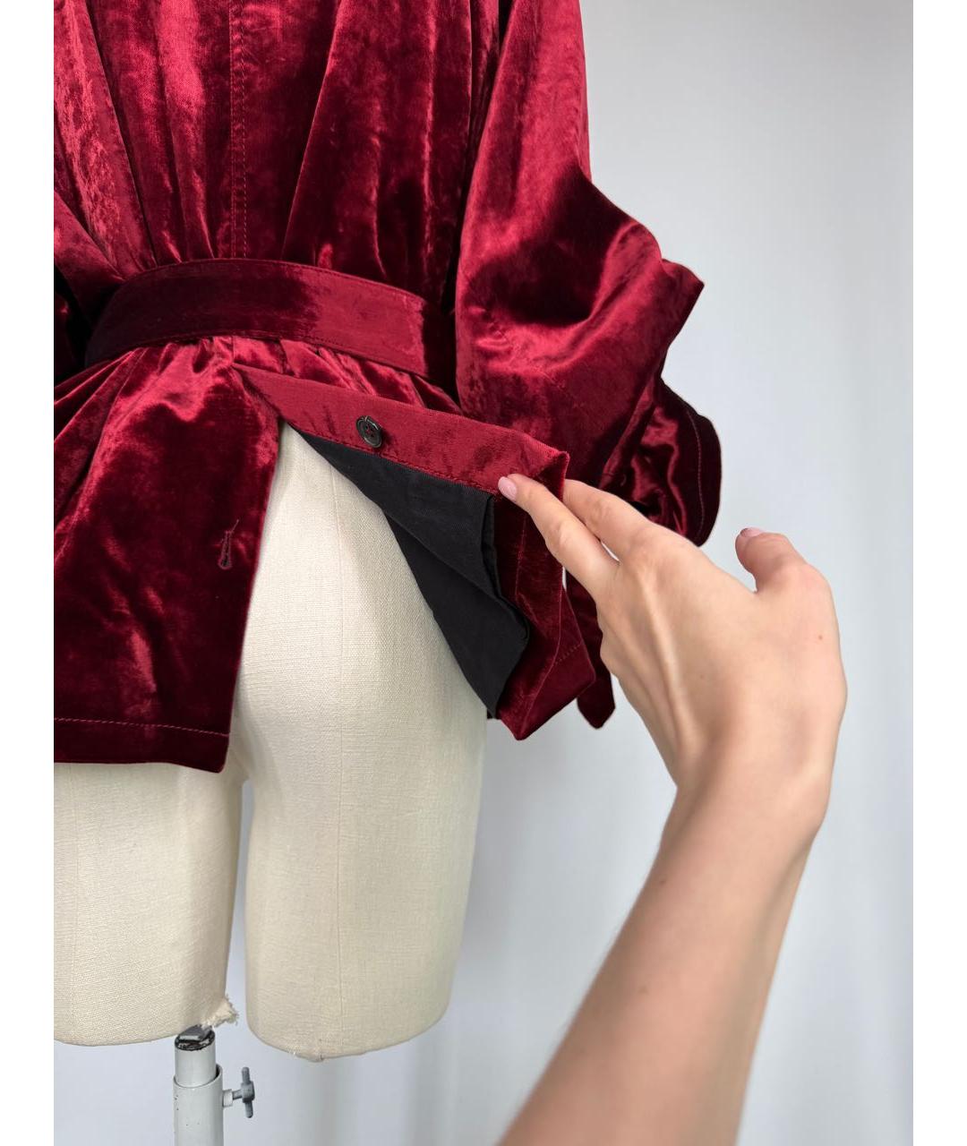 ANN DEMEULEMEESTER Бордовая хлопковая куртка, фото 6