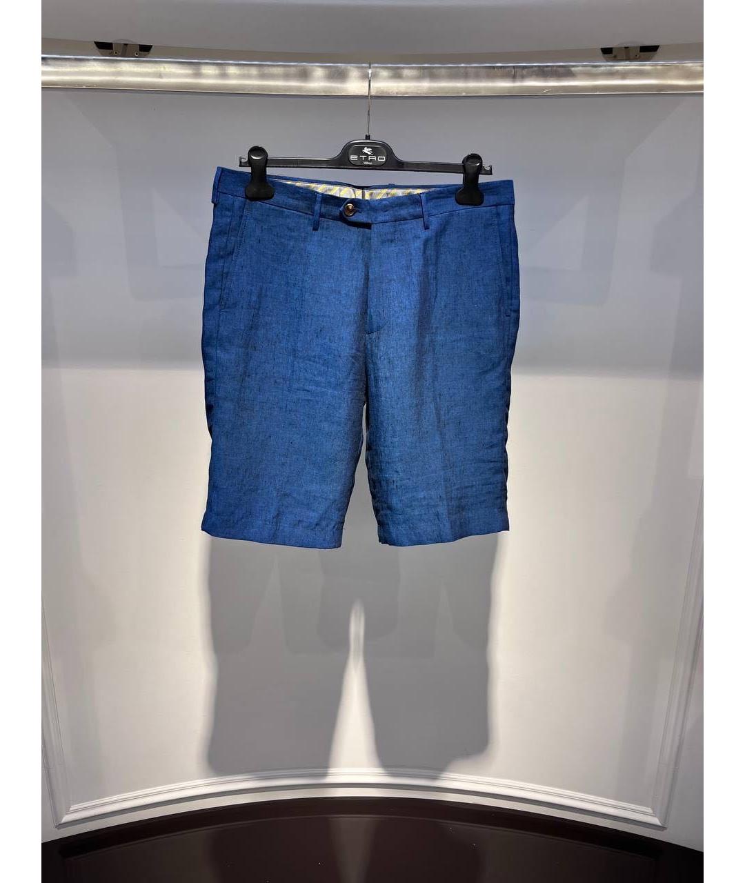 ETRO Синие льняные шорты, фото 3