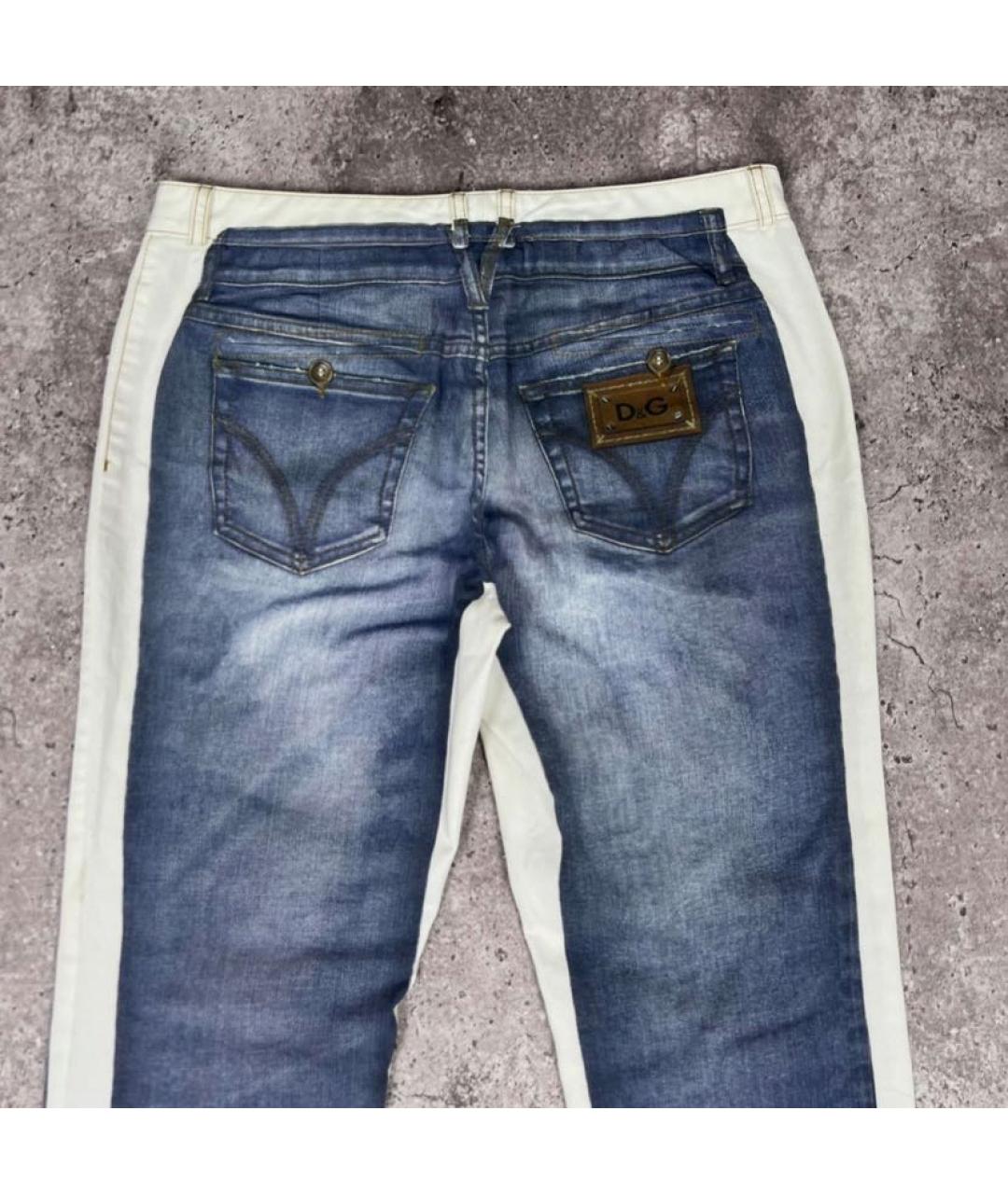 DOLCE&GABBANA Белые хлопко-эластановые джинсы слим, фото 4