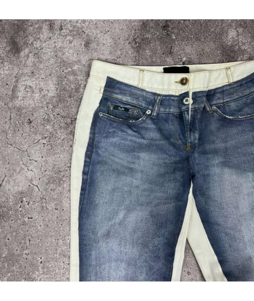 DOLCE&GABBANA Белые хлопко-эластановые джинсы слим, фото 3