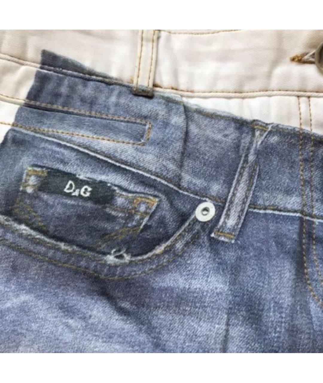 DOLCE&GABBANA Белые хлопко-эластановые джинсы слим, фото 8