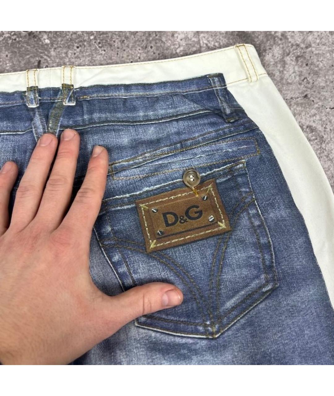 DOLCE&GABBANA Белые хлопко-эластановые джинсы слим, фото 6