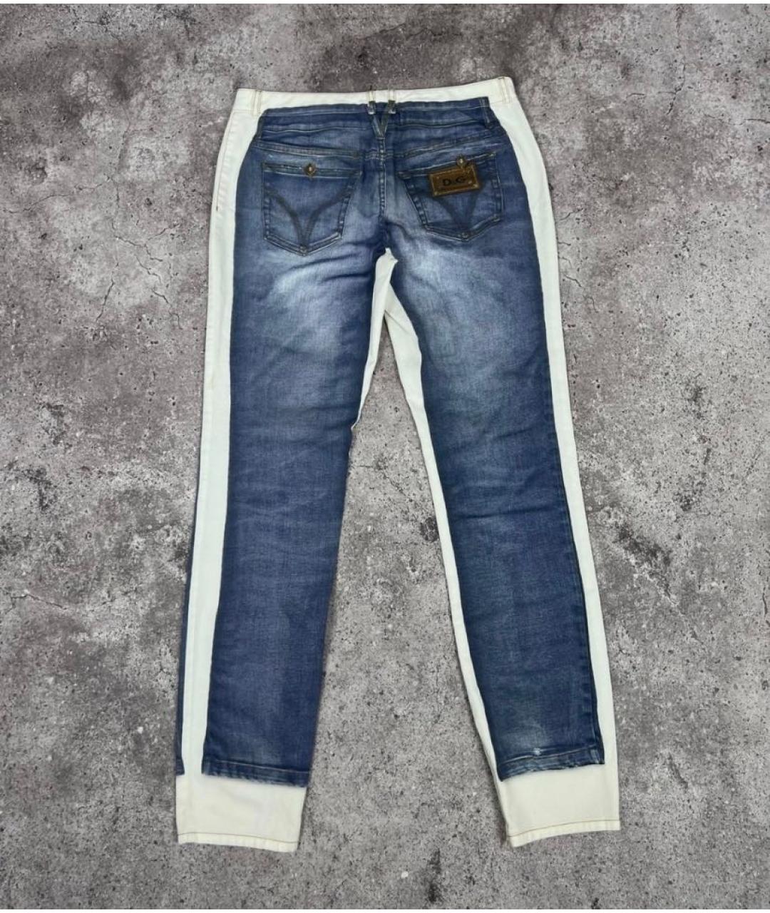 DOLCE&GABBANA Белые хлопко-эластановые джинсы слим, фото 2