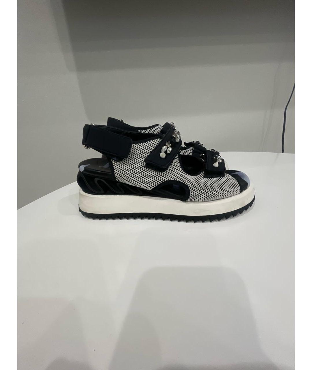 LE SILLA Черные текстильные сандалии, фото 8