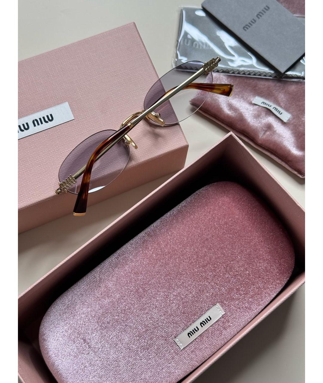 MIU MIU Металлические солнцезащитные очки, фото 5