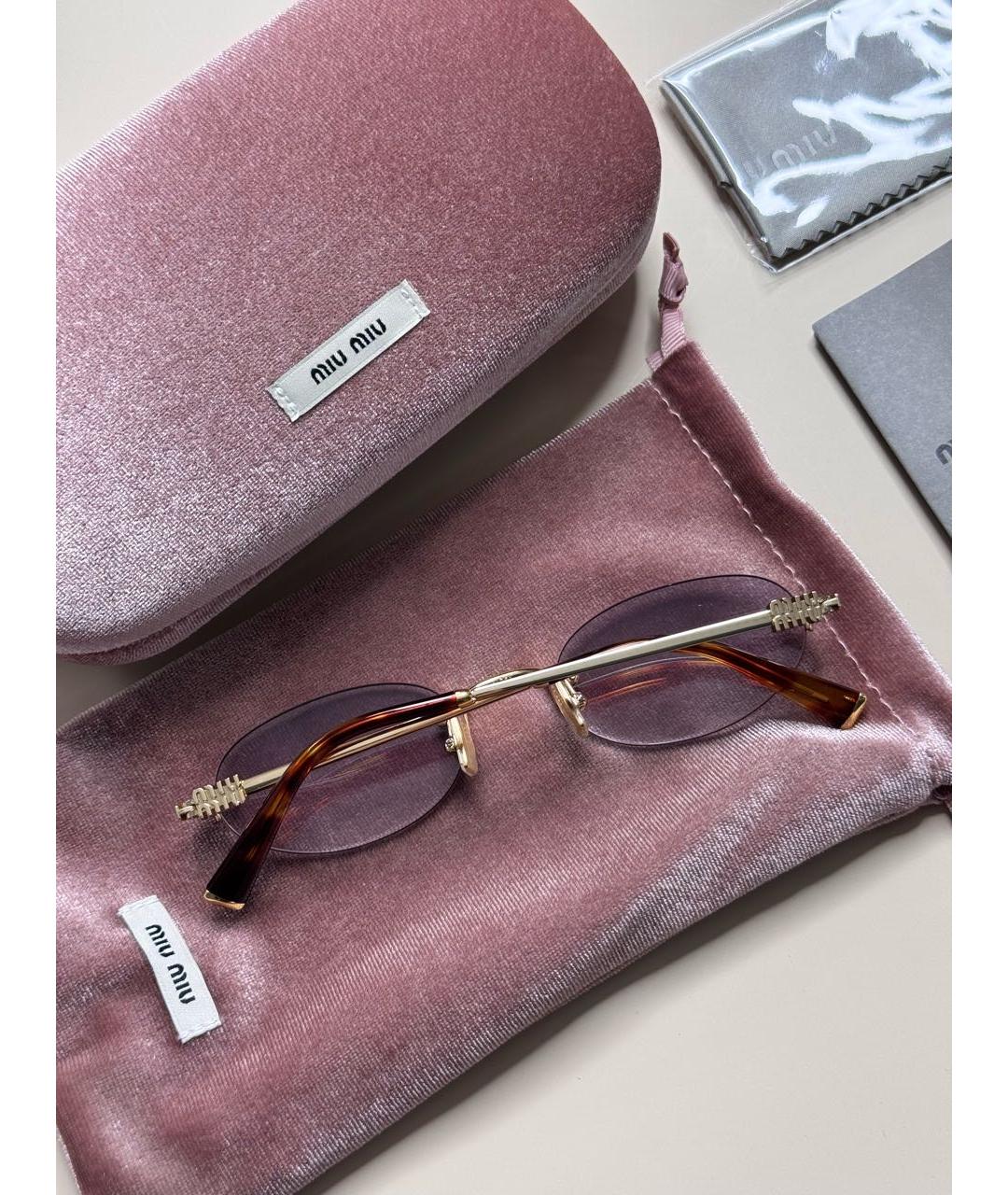 MIU MIU Металлические солнцезащитные очки, фото 4