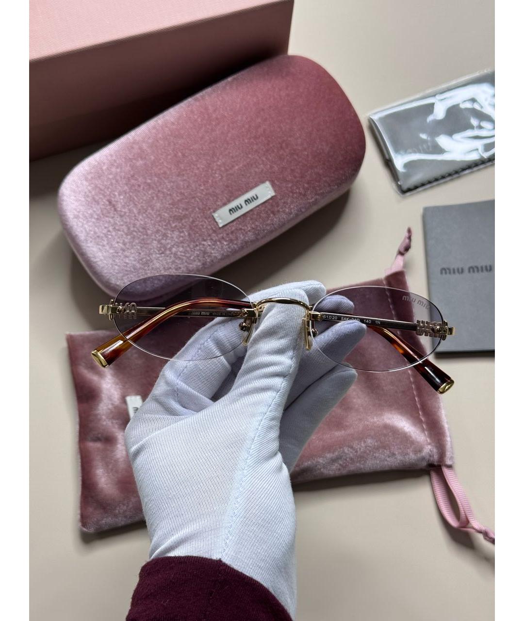 MIU MIU Металлические солнцезащитные очки, фото 6