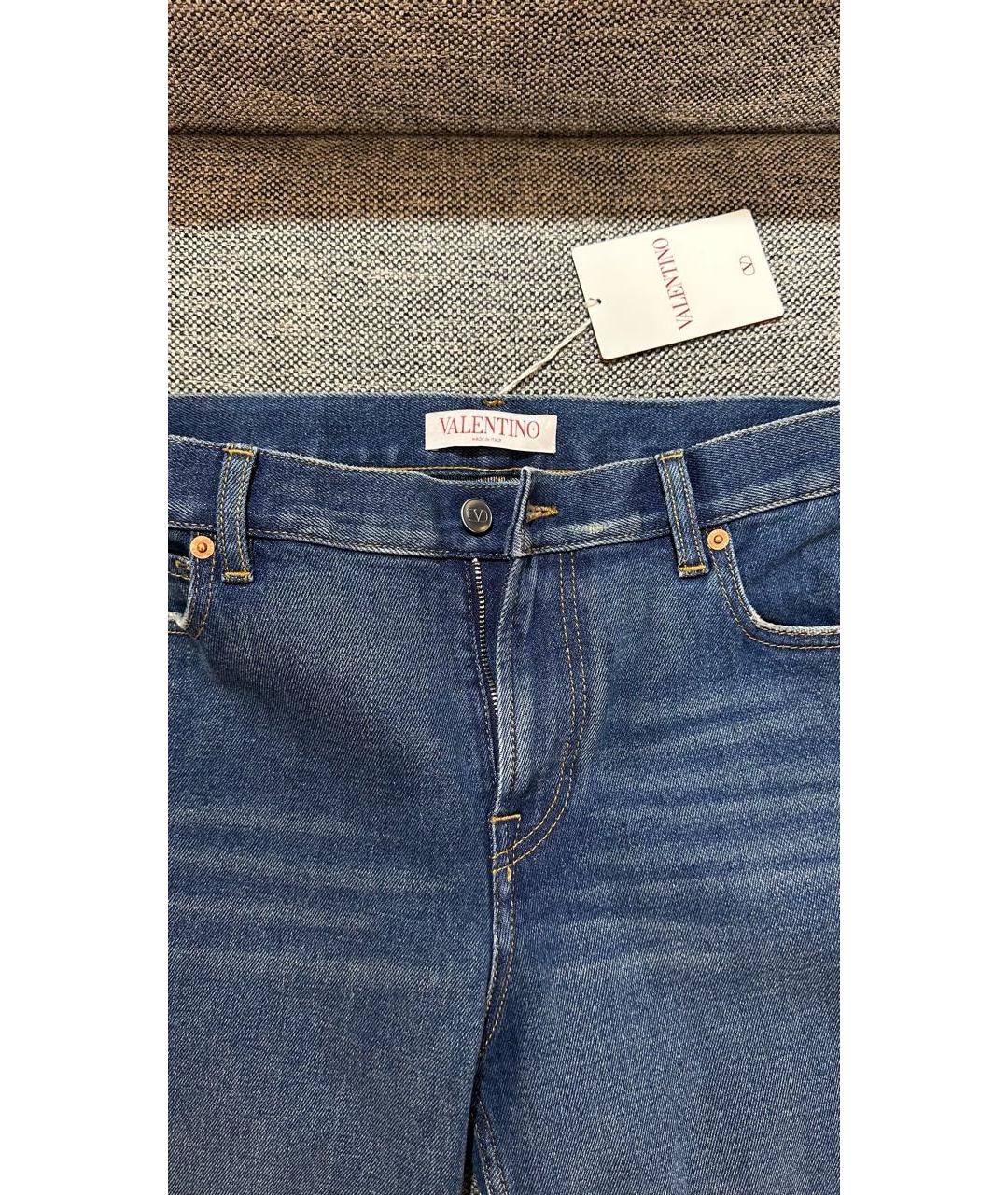 VALENTINO Синие хлопковые прямые джинсы, фото 4