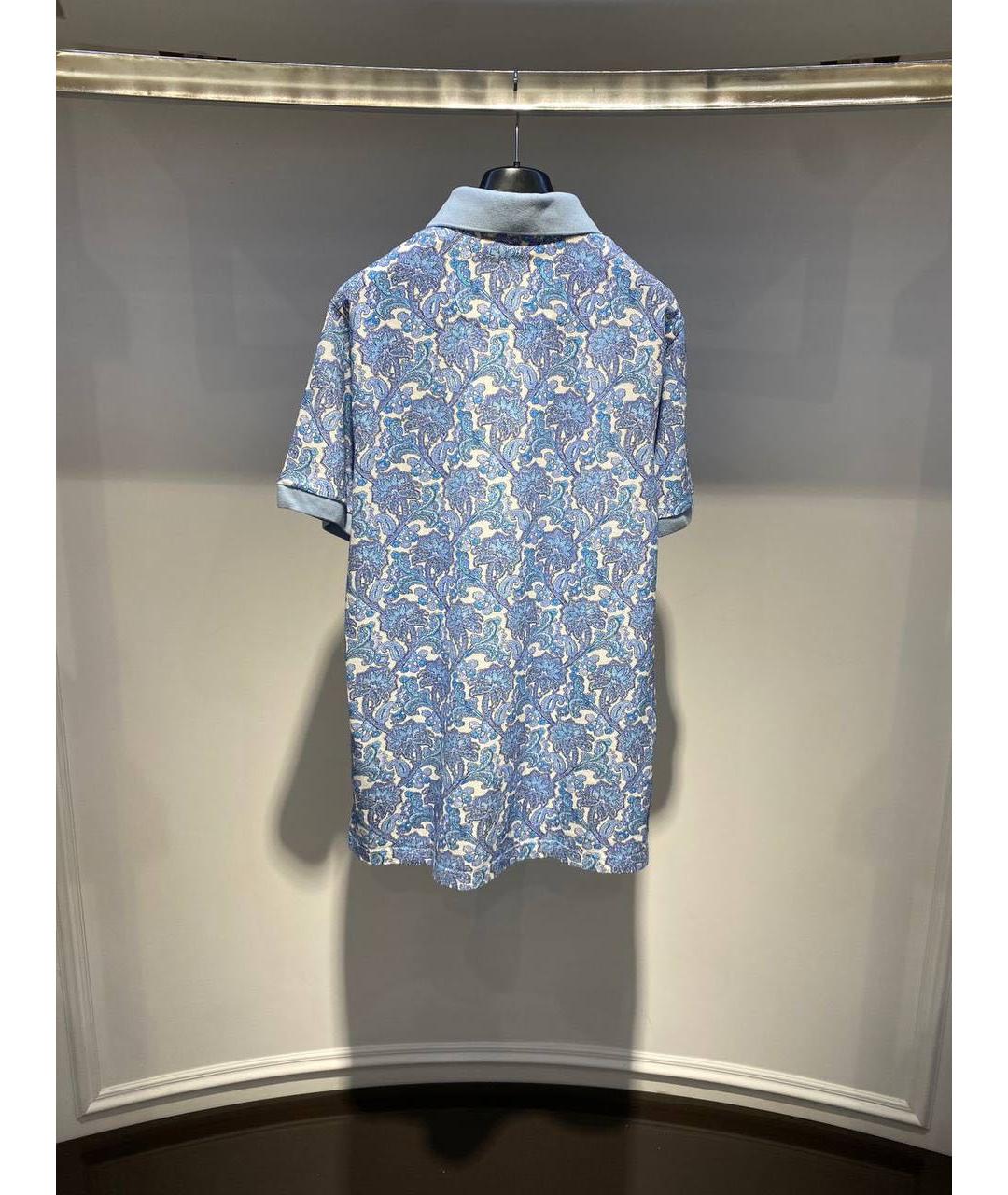 ETRO Голубое хлопковое поло с коротким рукавом, фото 3