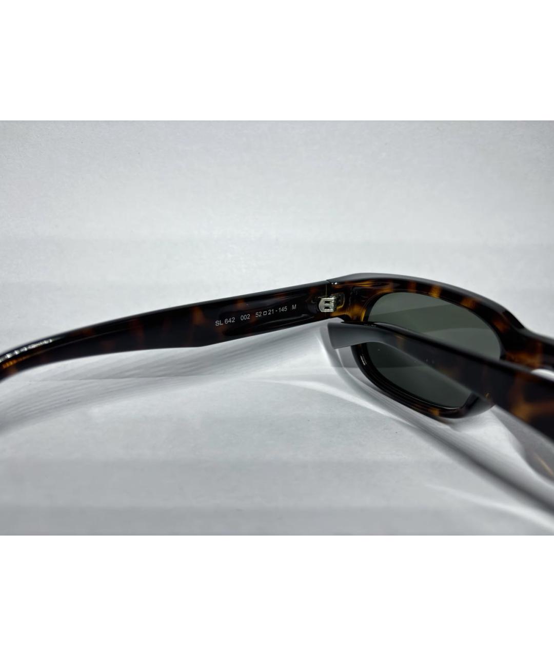 SAINT LAURENT Коричневые пластиковые солнцезащитные очки, фото 2