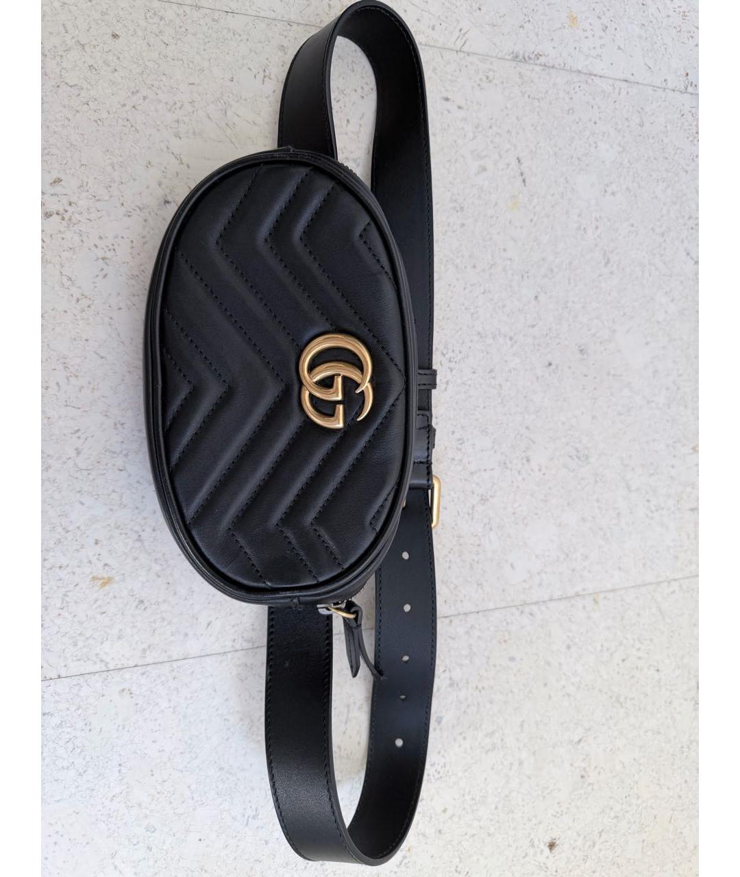 GUCCI Черная кожаная поясная сумка, фото 8