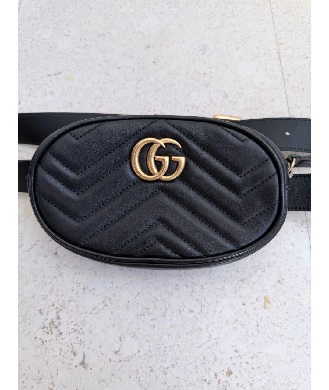 GUCCI Черная кожаная поясная сумка, фото 4