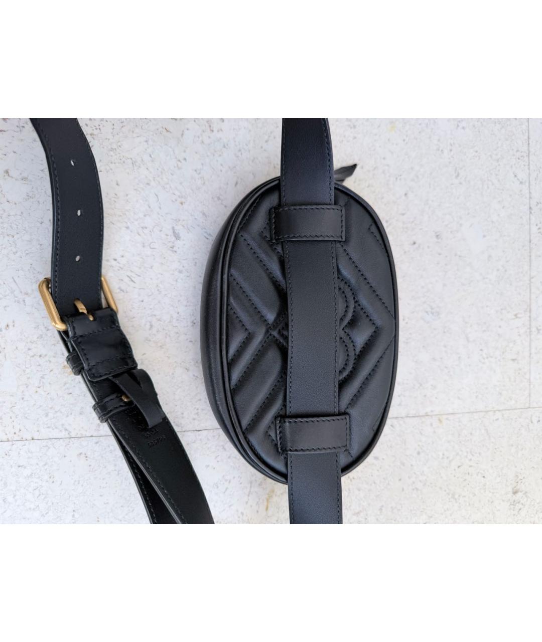 GUCCI Черная кожаная поясная сумка, фото 5