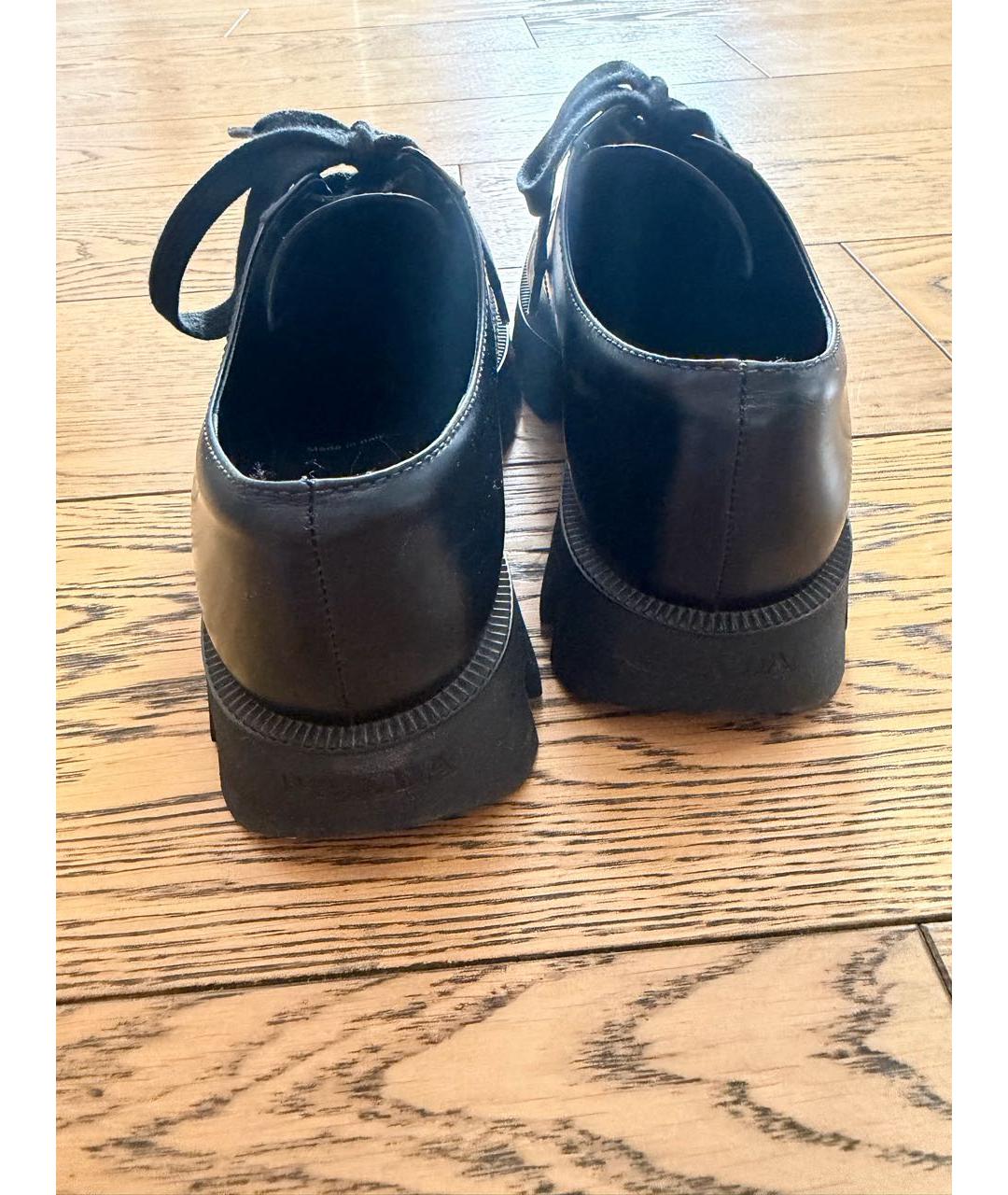 PRADA Черные кожаные брогги и оксфорды, фото 4