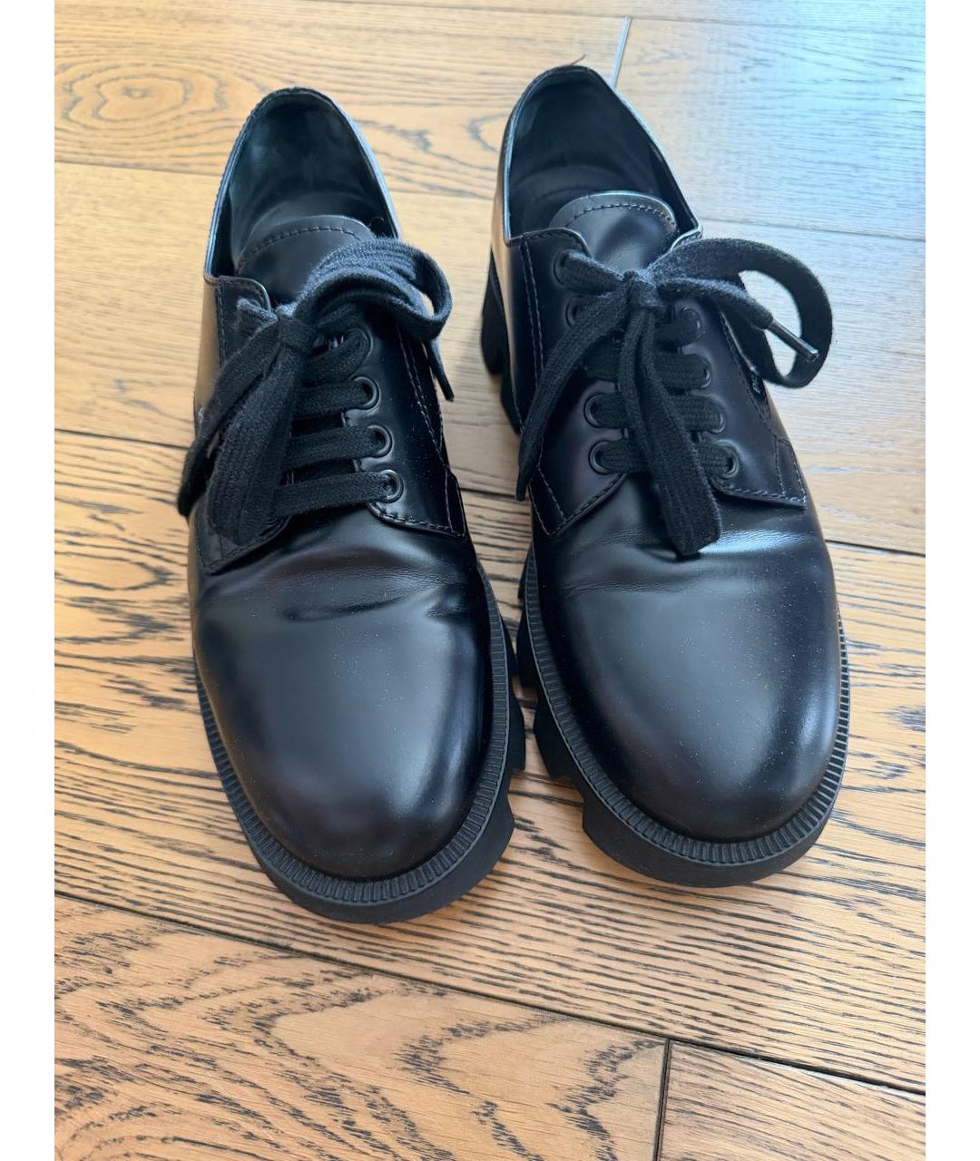 PRADA Черные кожаные брогги и оксфорды, фото 2