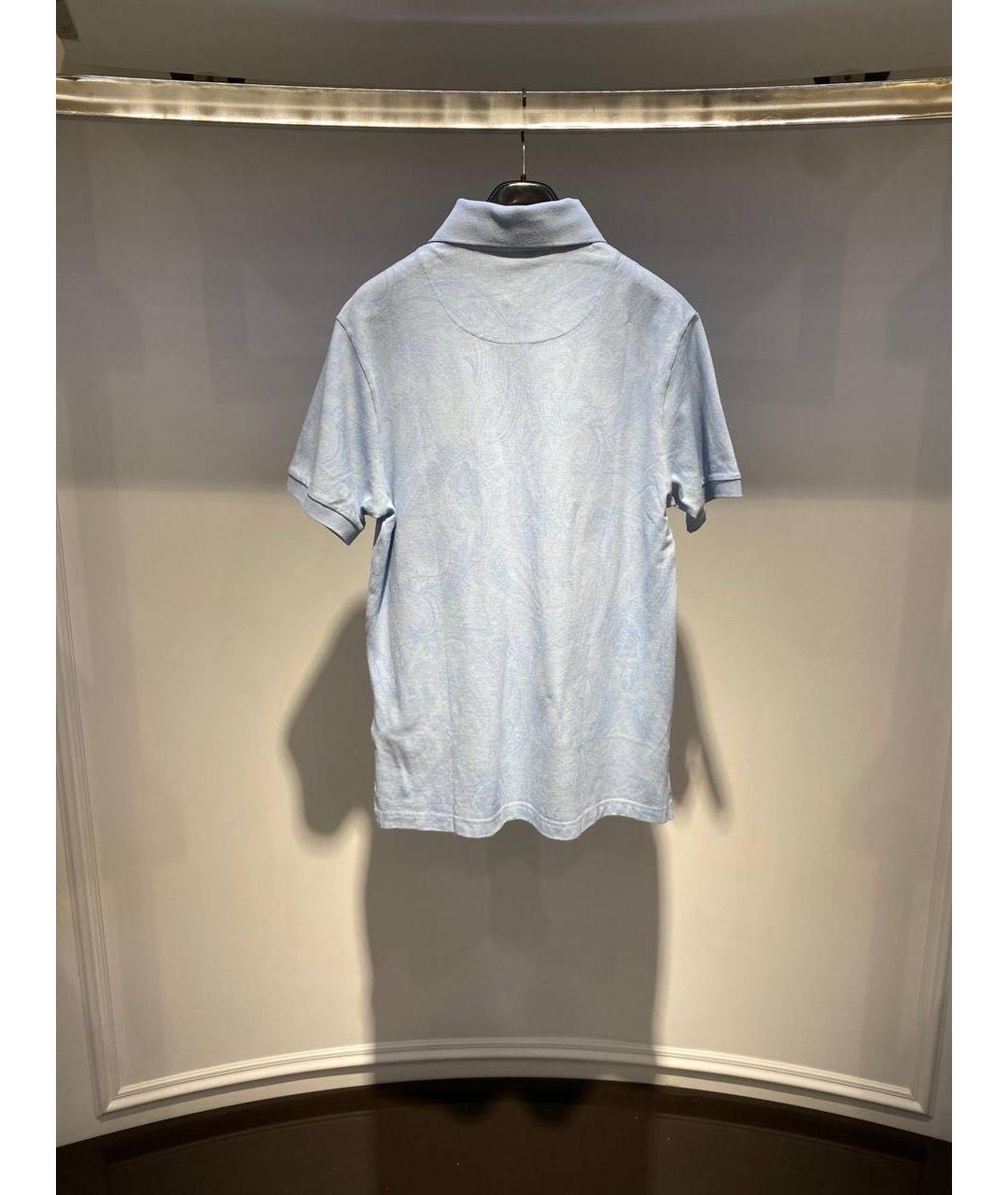 ETRO Голубое хлопковое поло с коротким рукавом, фото 3