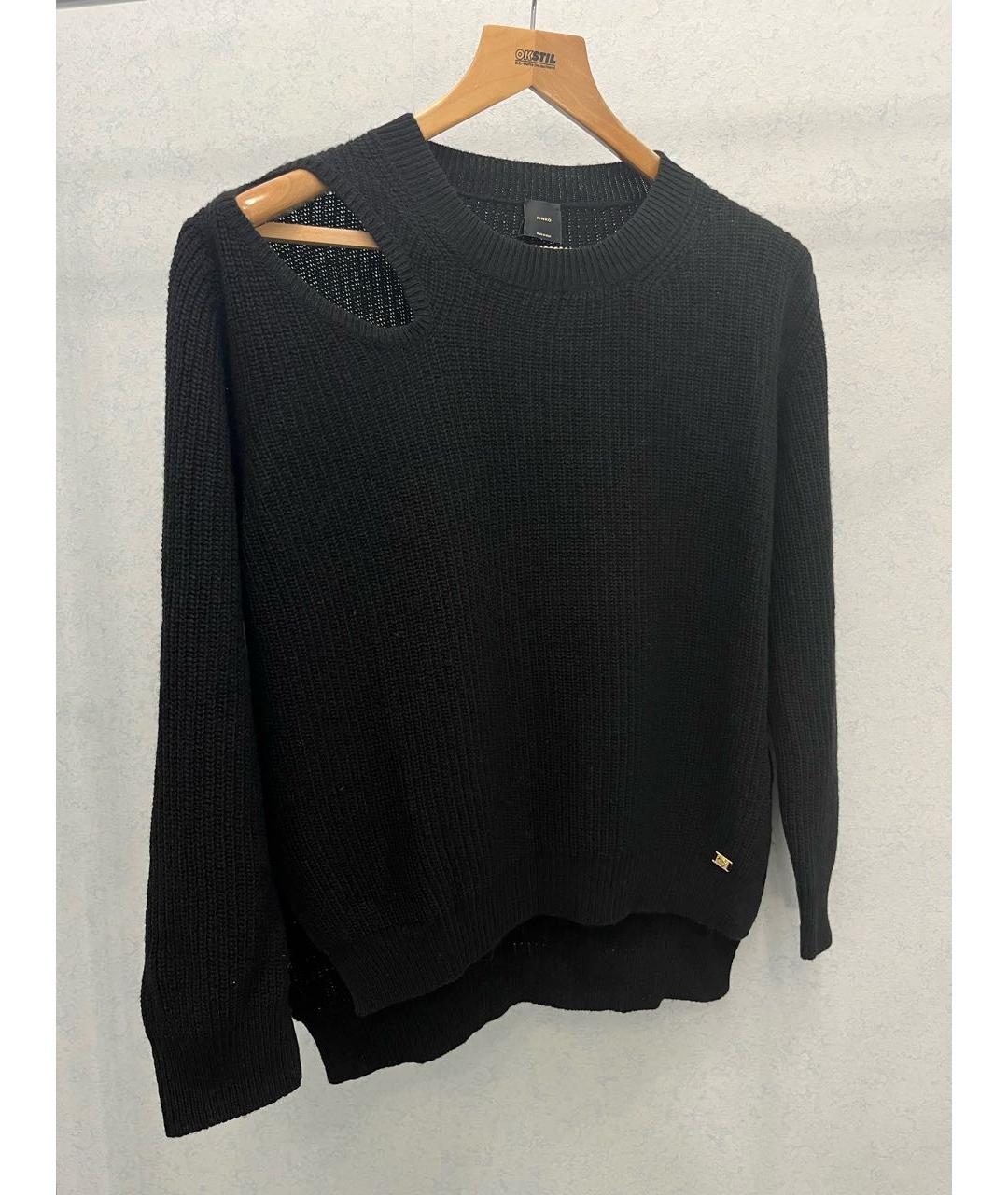 PINKO Черный шерстяной джемпер / свитер, фото 8
