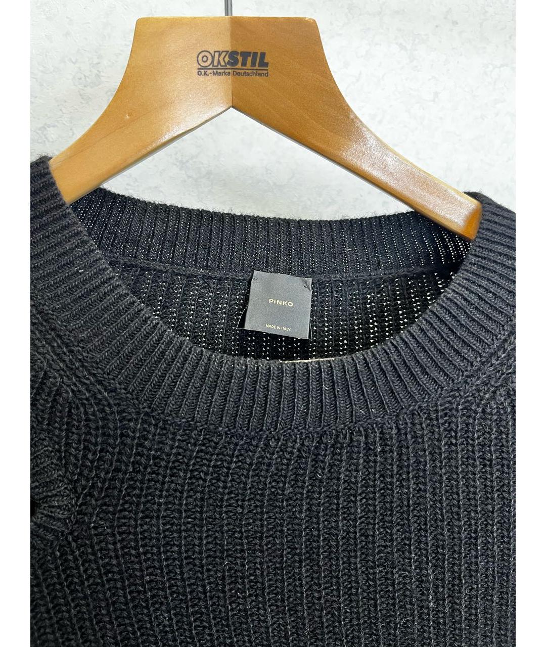 PINKO Черный шерстяной джемпер / свитер, фото 3