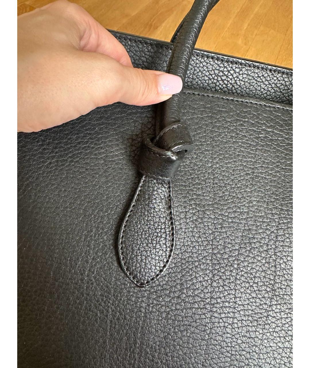 CELINE Черная кожаная сумка с короткими ручками, фото 5