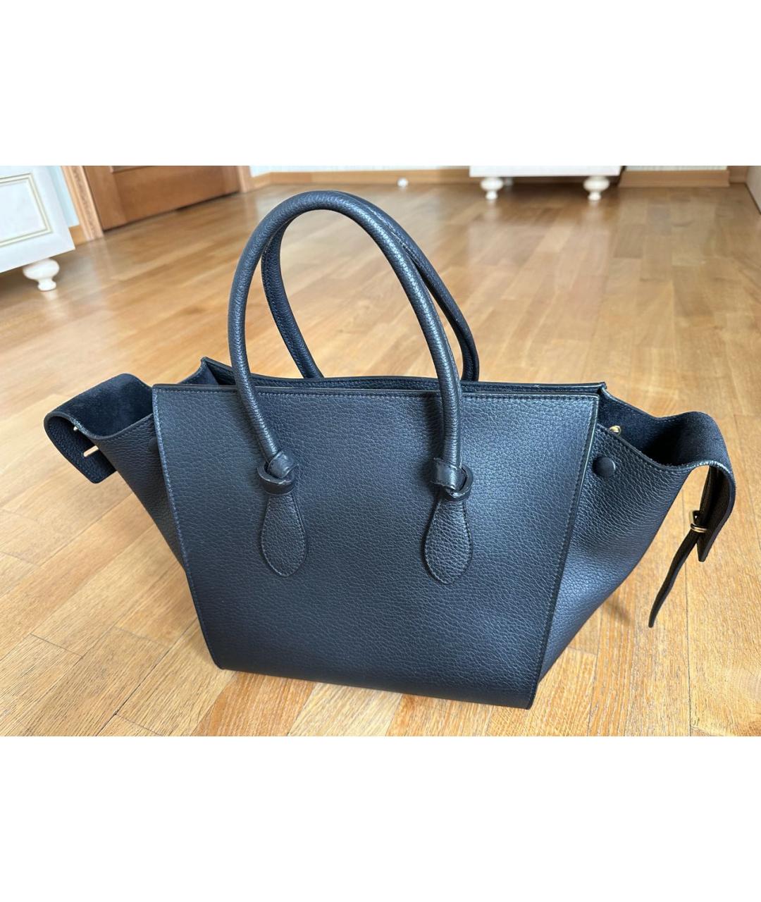 CELINE Черная кожаная сумка с короткими ручками, фото 8