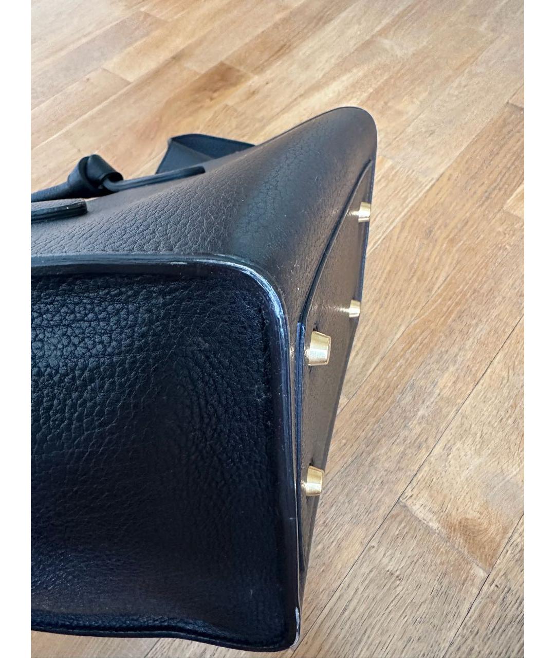 CELINE Черная кожаная сумка с короткими ручками, фото 4