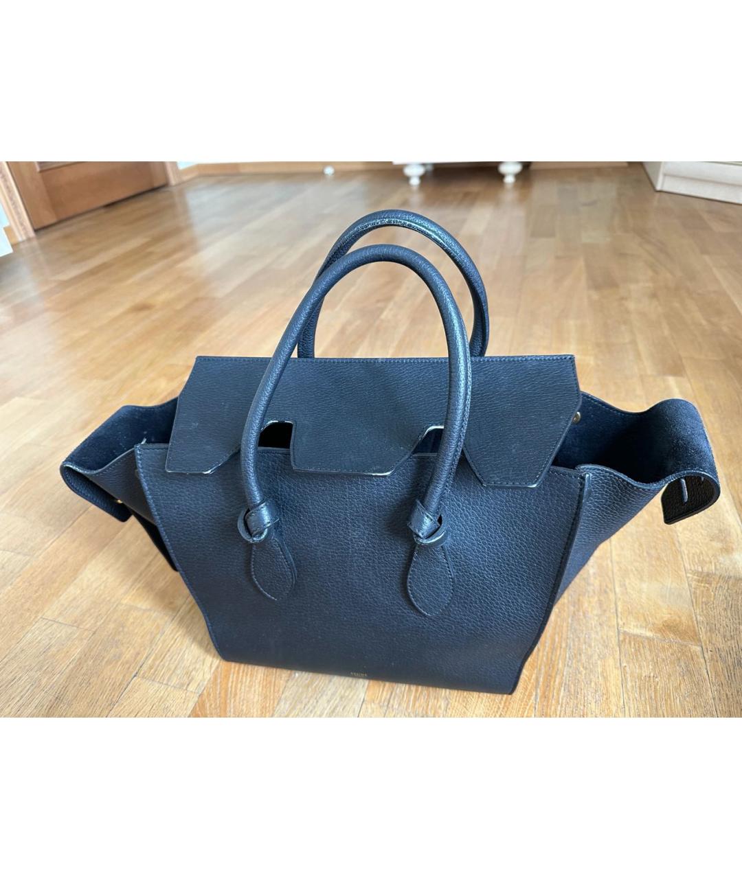 CELINE Черная кожаная сумка с короткими ручками, фото 2