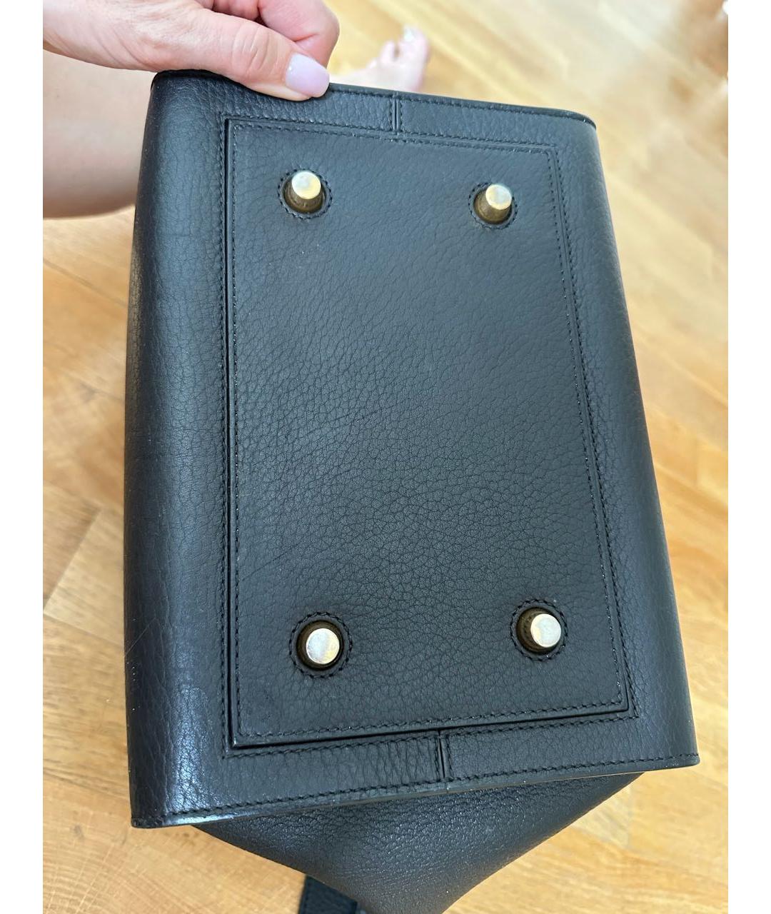 CELINE Черная кожаная сумка с короткими ручками, фото 3