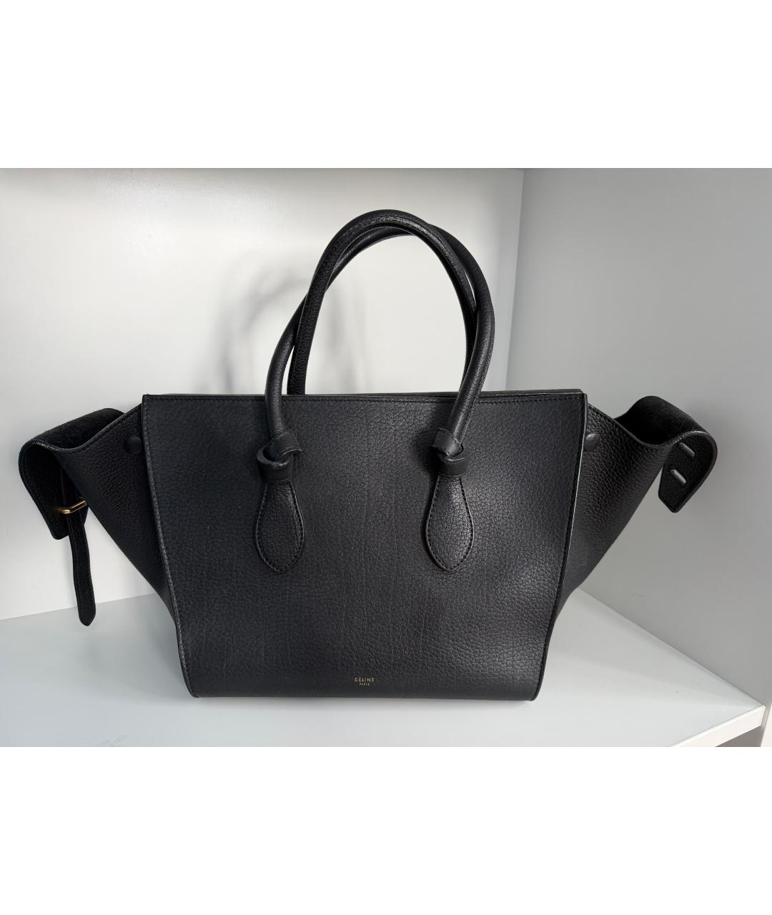 CELINE Черная кожаная сумка с короткими ручками, фото 10