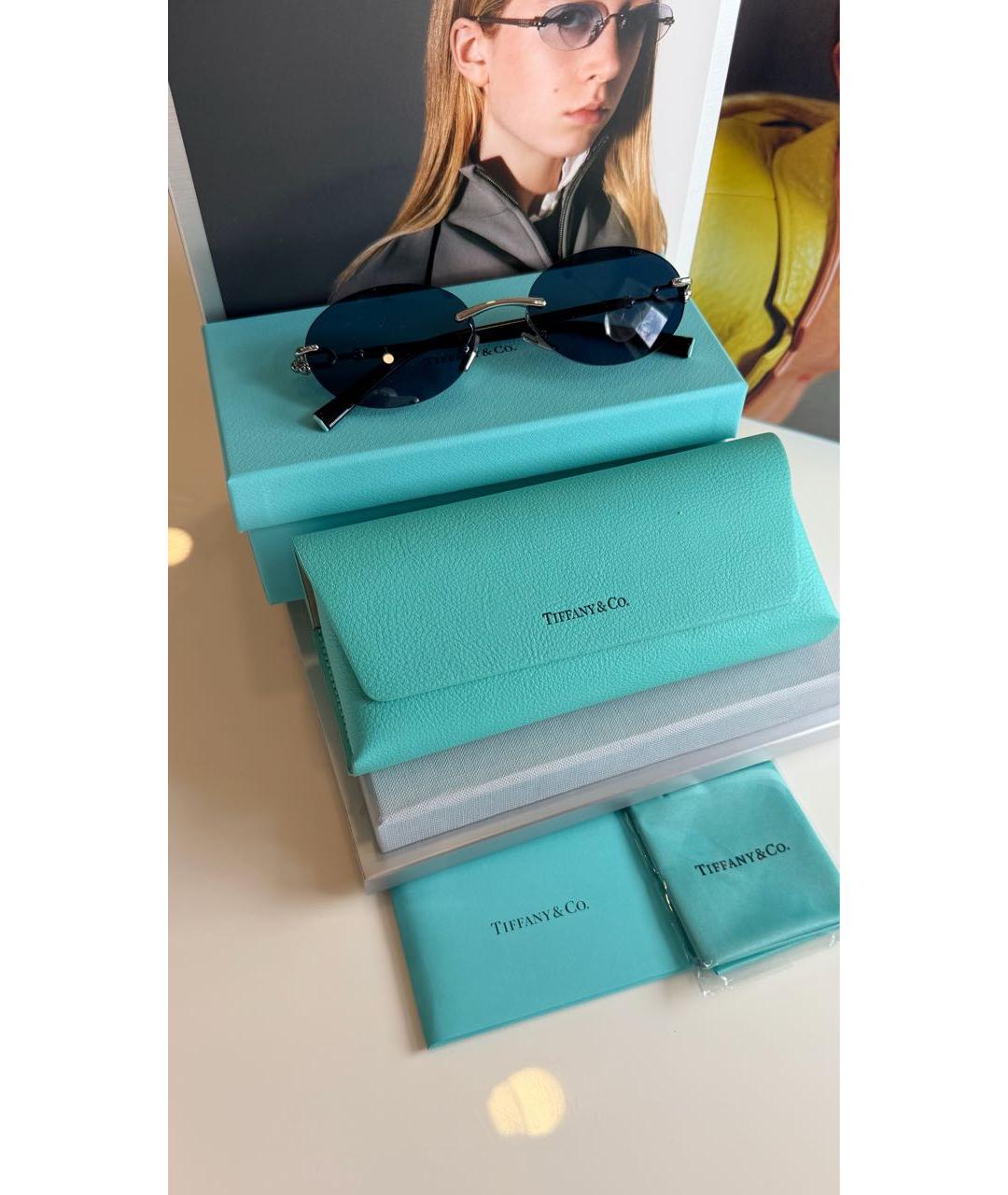 TIFFANY&CO Синие металлические солнцезащитные очки, фото 6
