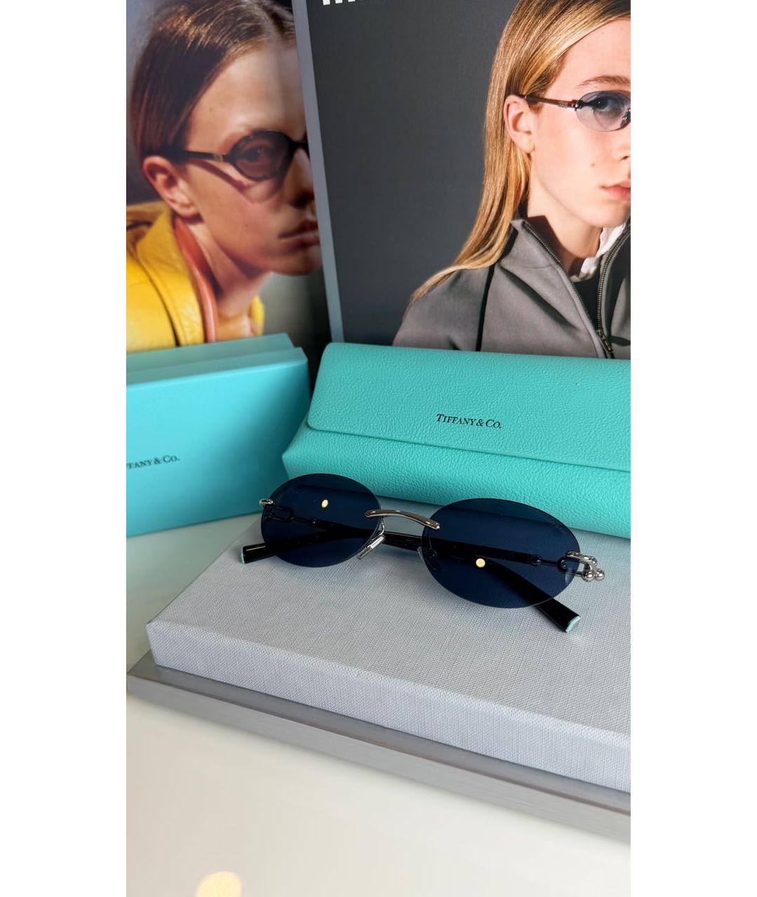TIFFANY&CO Синие металлические солнцезащитные очки, фото 5