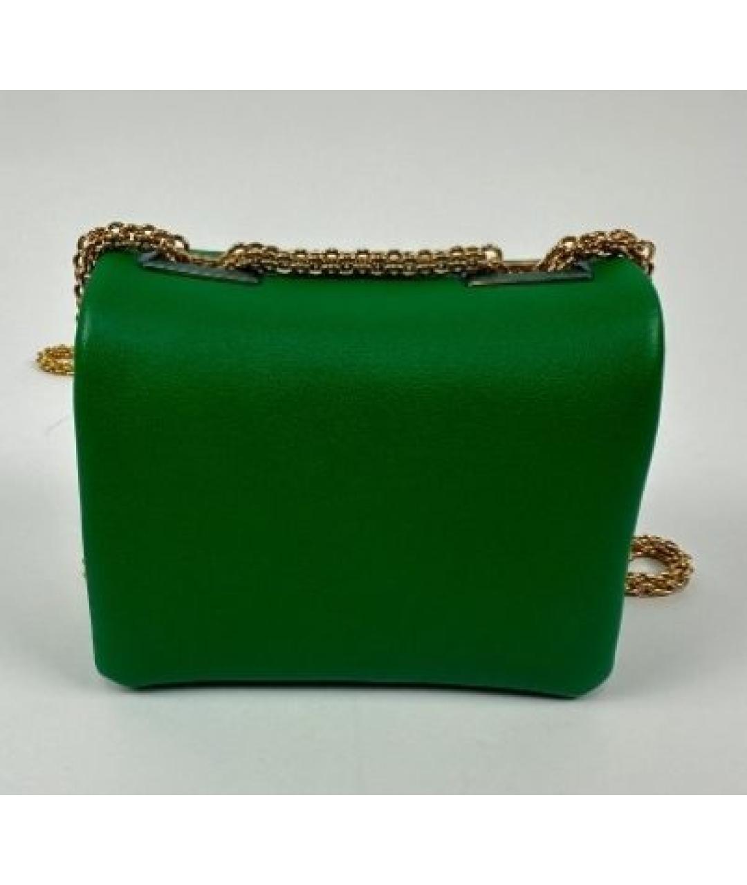 VALENTINO Зеленая кожаная сумка через плечо, фото 3