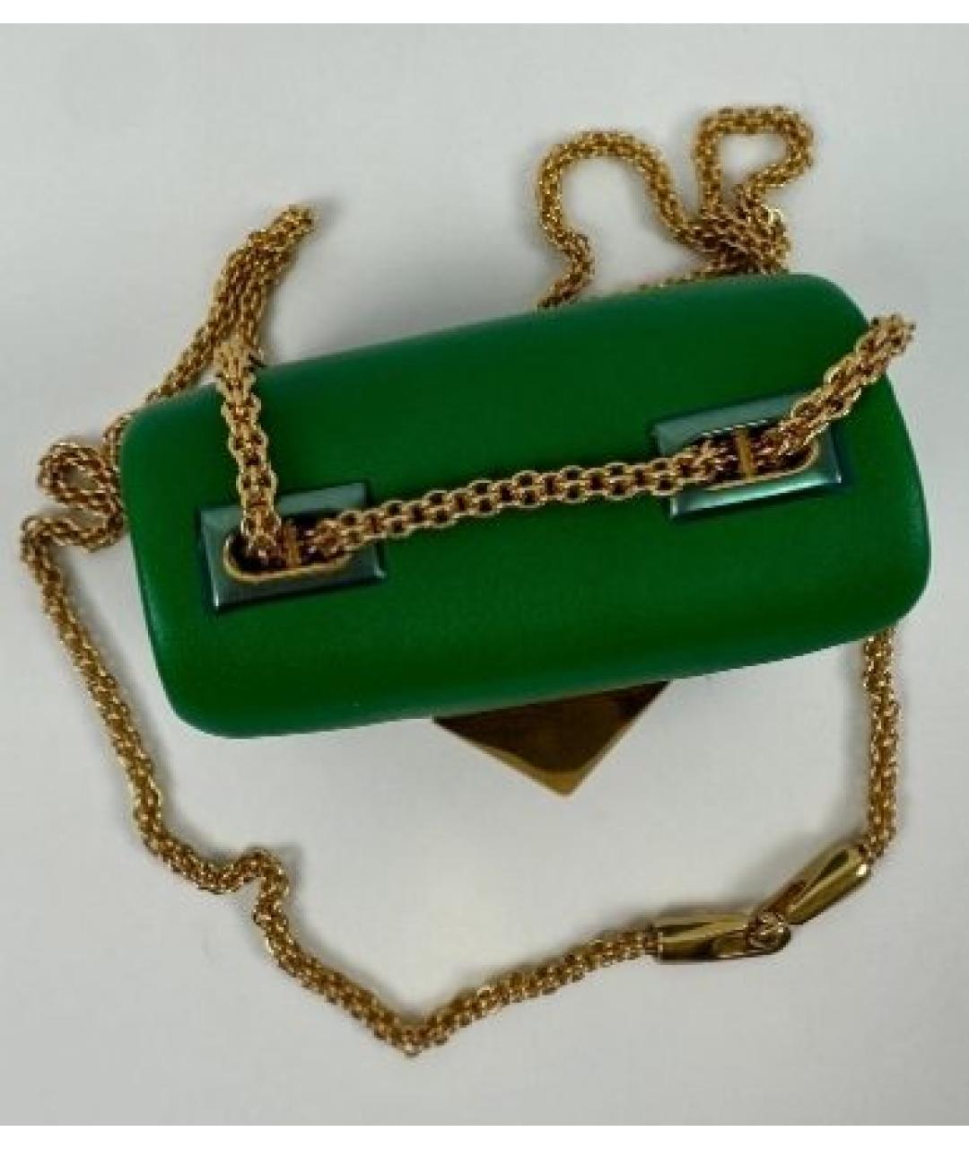 VALENTINO Зеленая кожаная сумка через плечо, фото 5