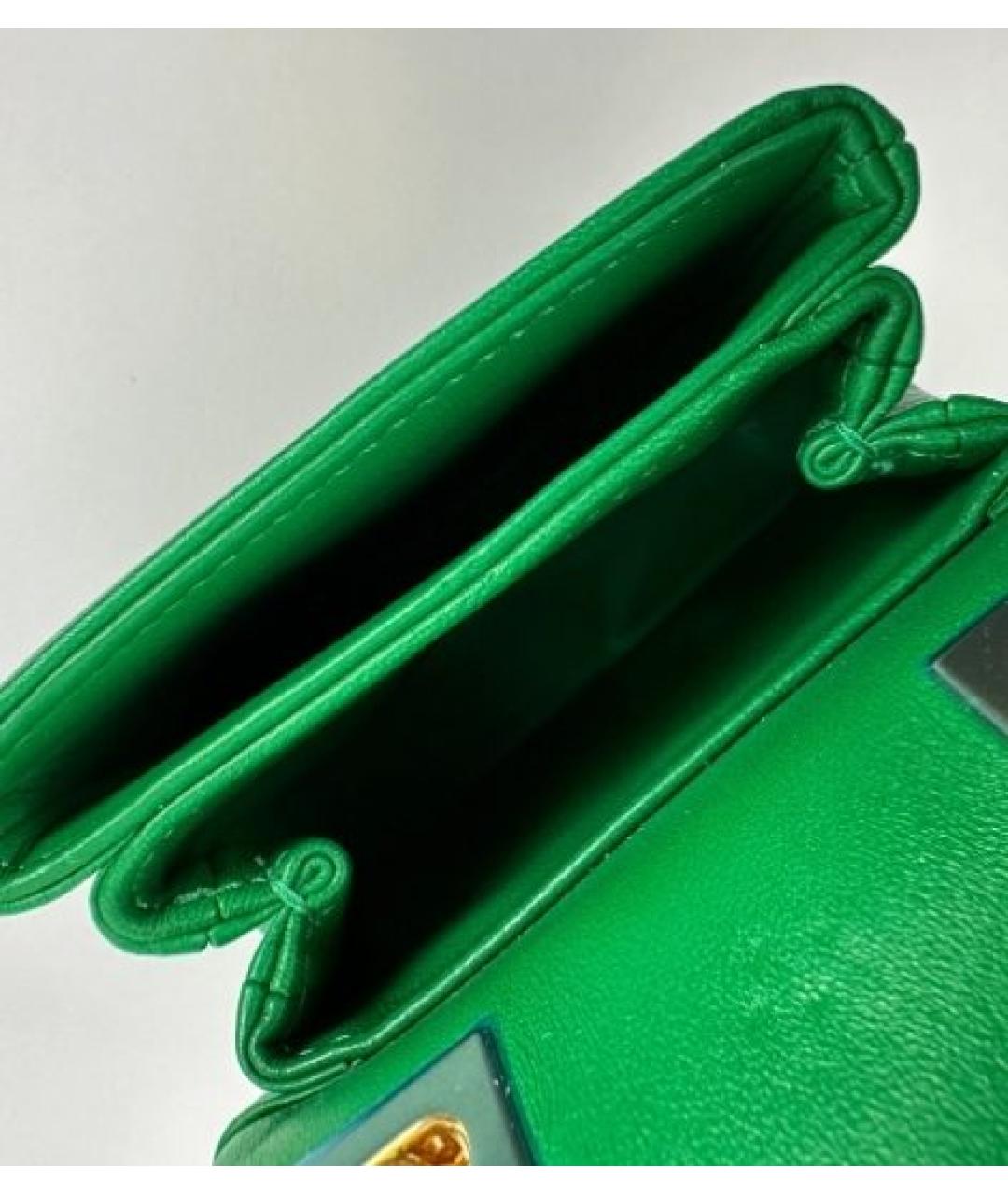 VALENTINO Зеленая кожаная сумка через плечо, фото 8